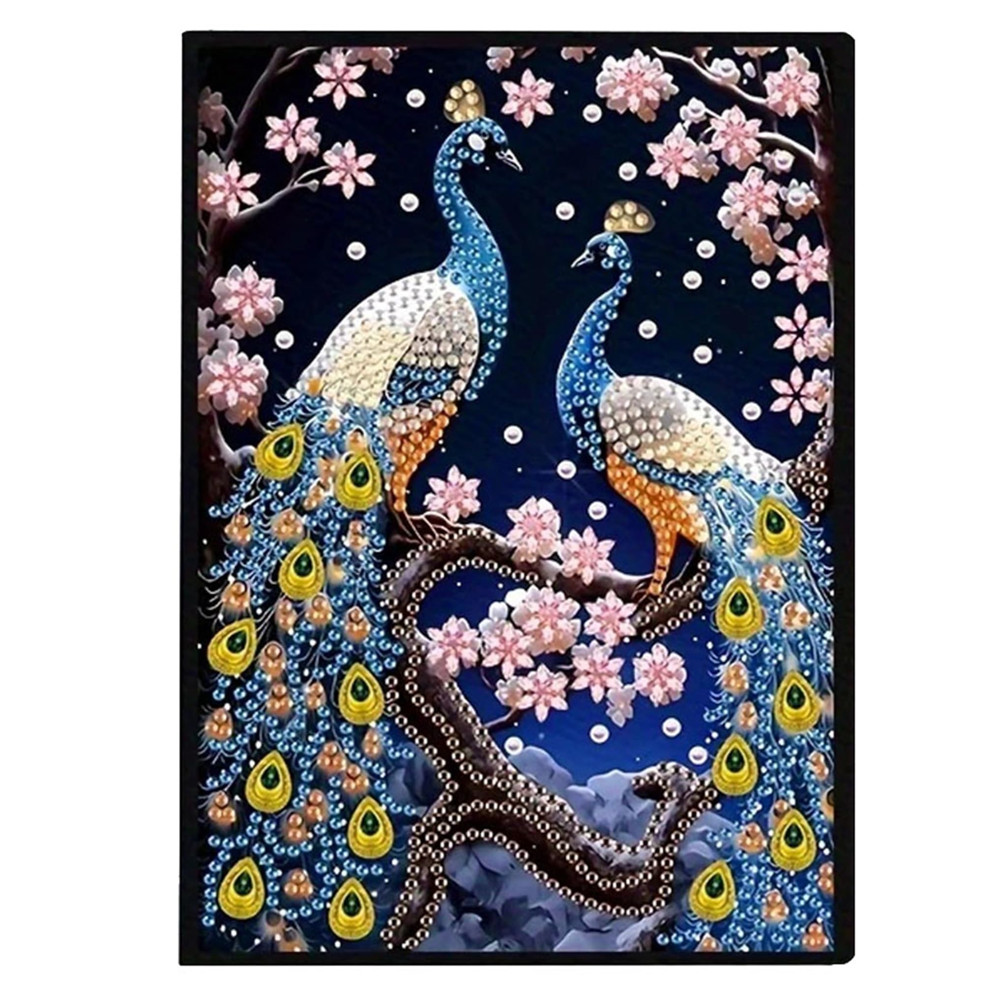 Formeyart Peacock Diamond Painting Notebook for Adults, A5 Diamond Art Journal and DIY Sketchbook, Diamond Art Kit Supplies,Gift for Beginners, Craft Lovers, Artists (Peacock)