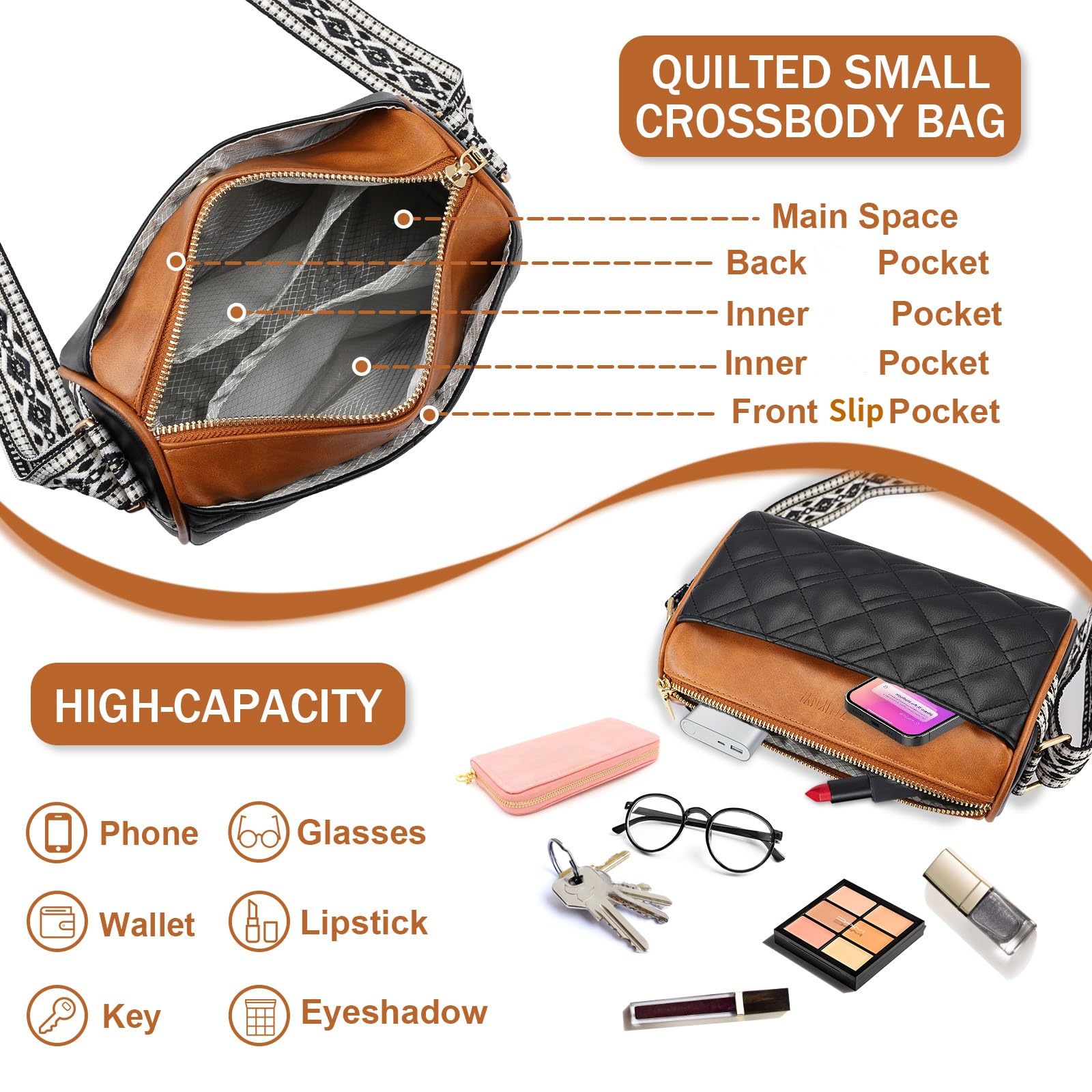 MINICAT Small Crossbody Bag For Women - Vegan Leather Phone Purse & Wallet - View #7