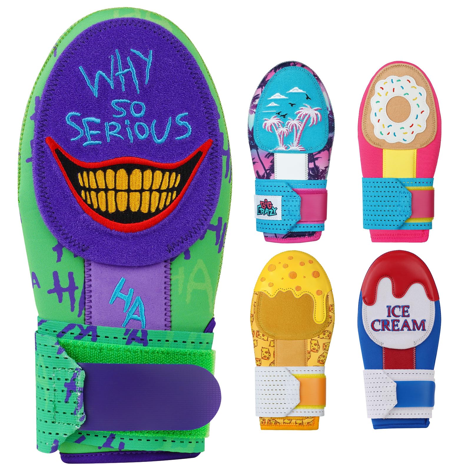 Big Crazy Sliding Mitt, Baseball Softball Glove for Youth Kids, Flexible Breathable Protection, Funny Ice Cream Design J 