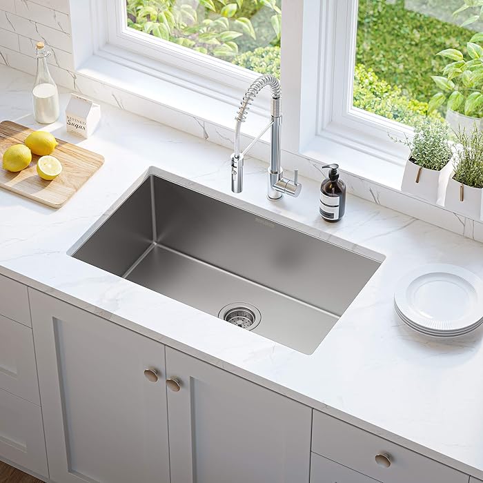 Buy Kitchen Sink, MENSARJOR 30'' x 18'' Undermount Single Bowl Kitchen