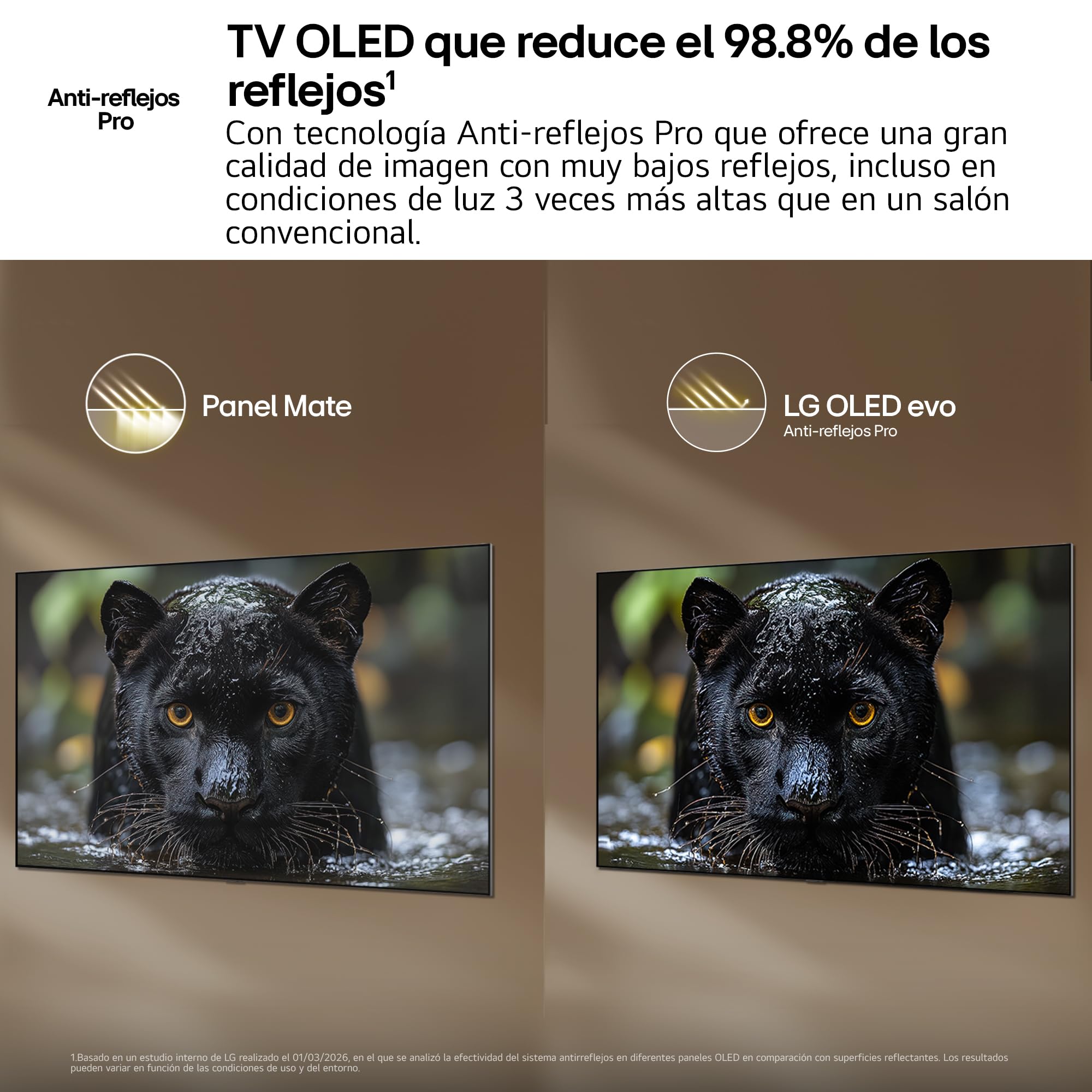 LG OLED55C64LA - Smart TV OLED EVO AI 55" 4K Sin Reflejos 98.9%, 2026