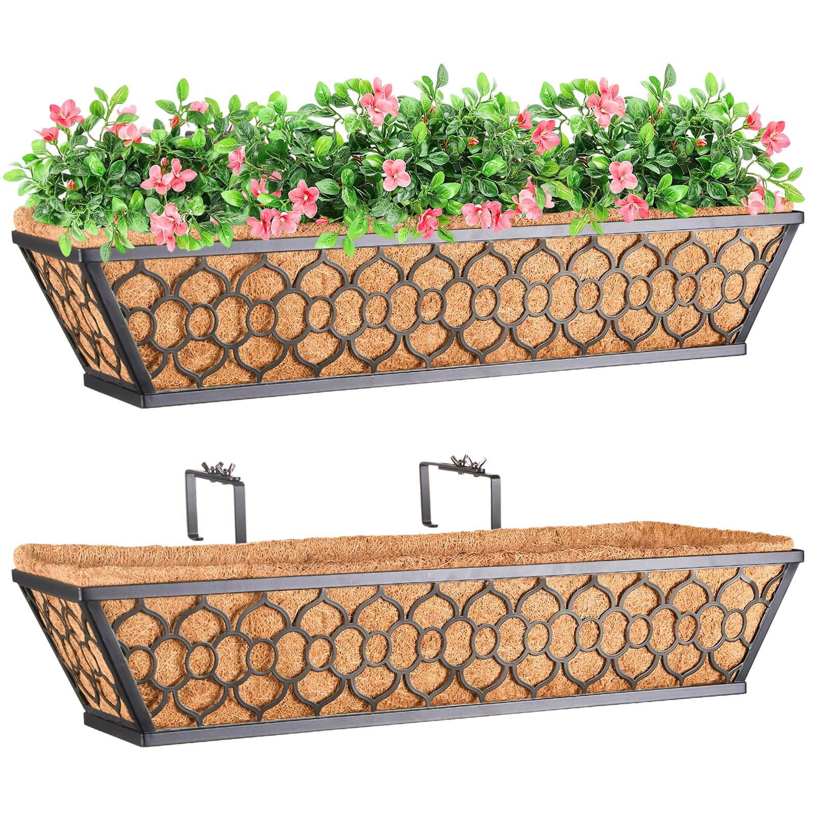 Riare 2-Pack 24-Inch Railing Planter