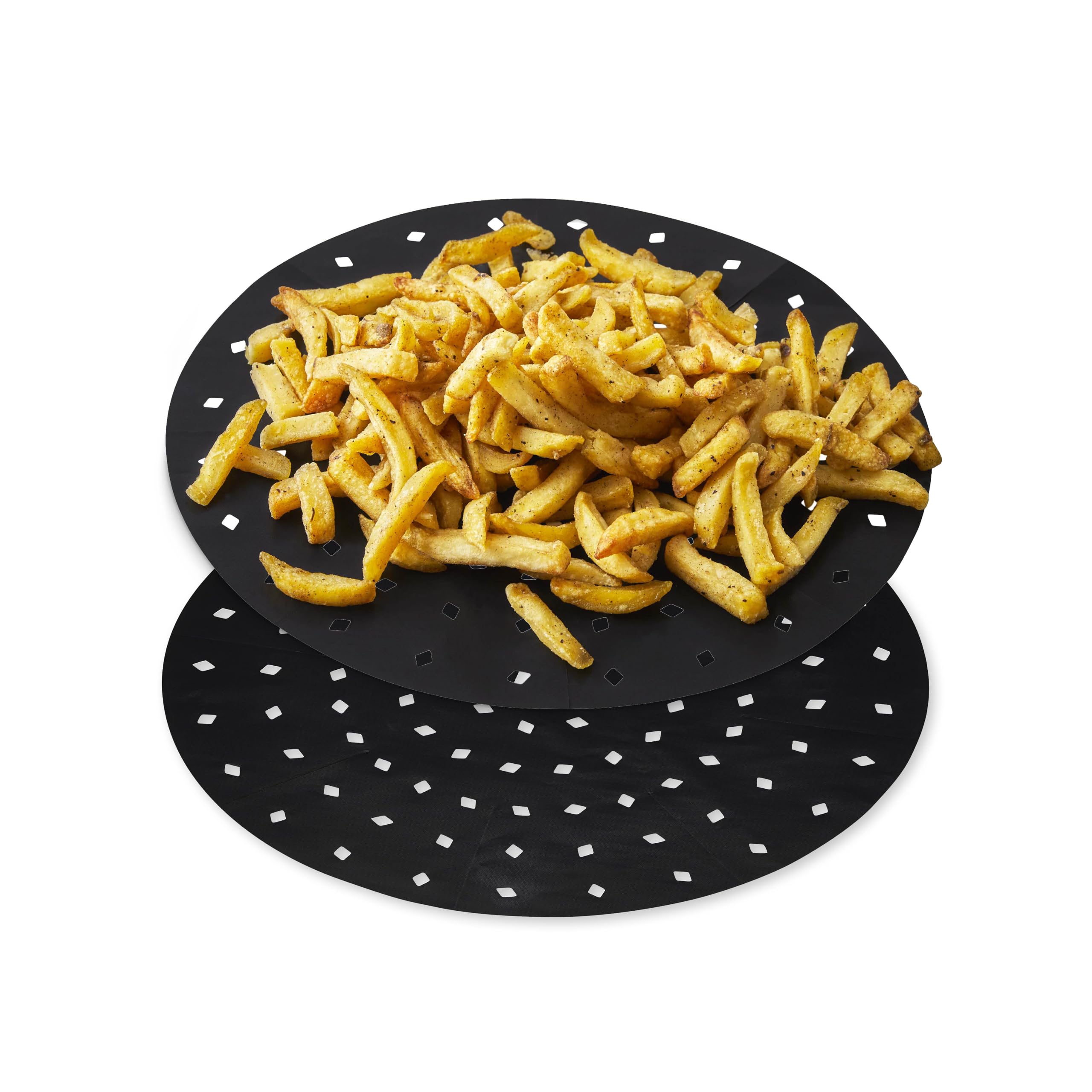 Tower TLINER4 Reusable Round Air Fryer Liners, Pack of 2 Circular Paper Accessories, Suitable for Most 2 Litre to 4 Litre Air Fryers Including Tower Vortx and Ninja Foodi, Non-Stick, Dishwasher Safe