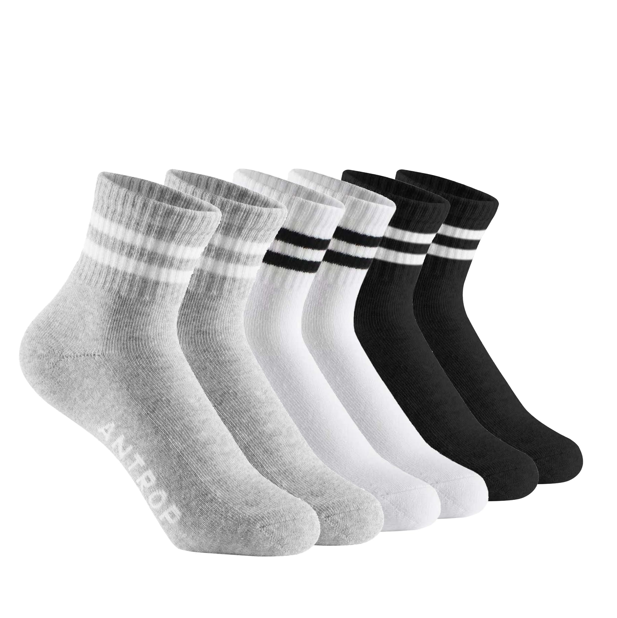 Antrop WoMen Quarter Crew Cotton Heel Tab Athletic Running Cushion Socks