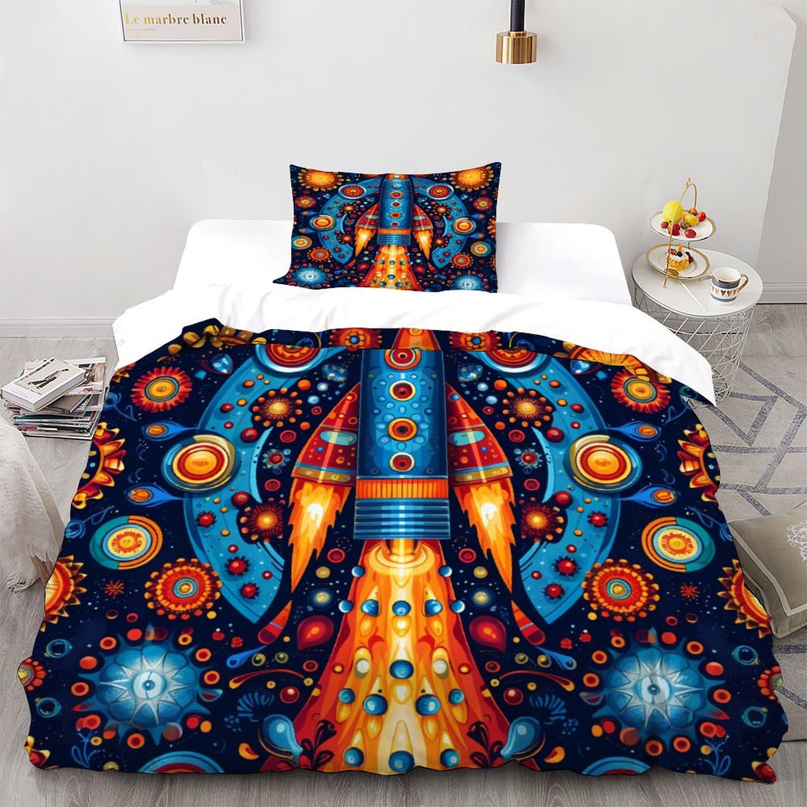 Parure de couette starry sky theme microfibre pour lit enfant single