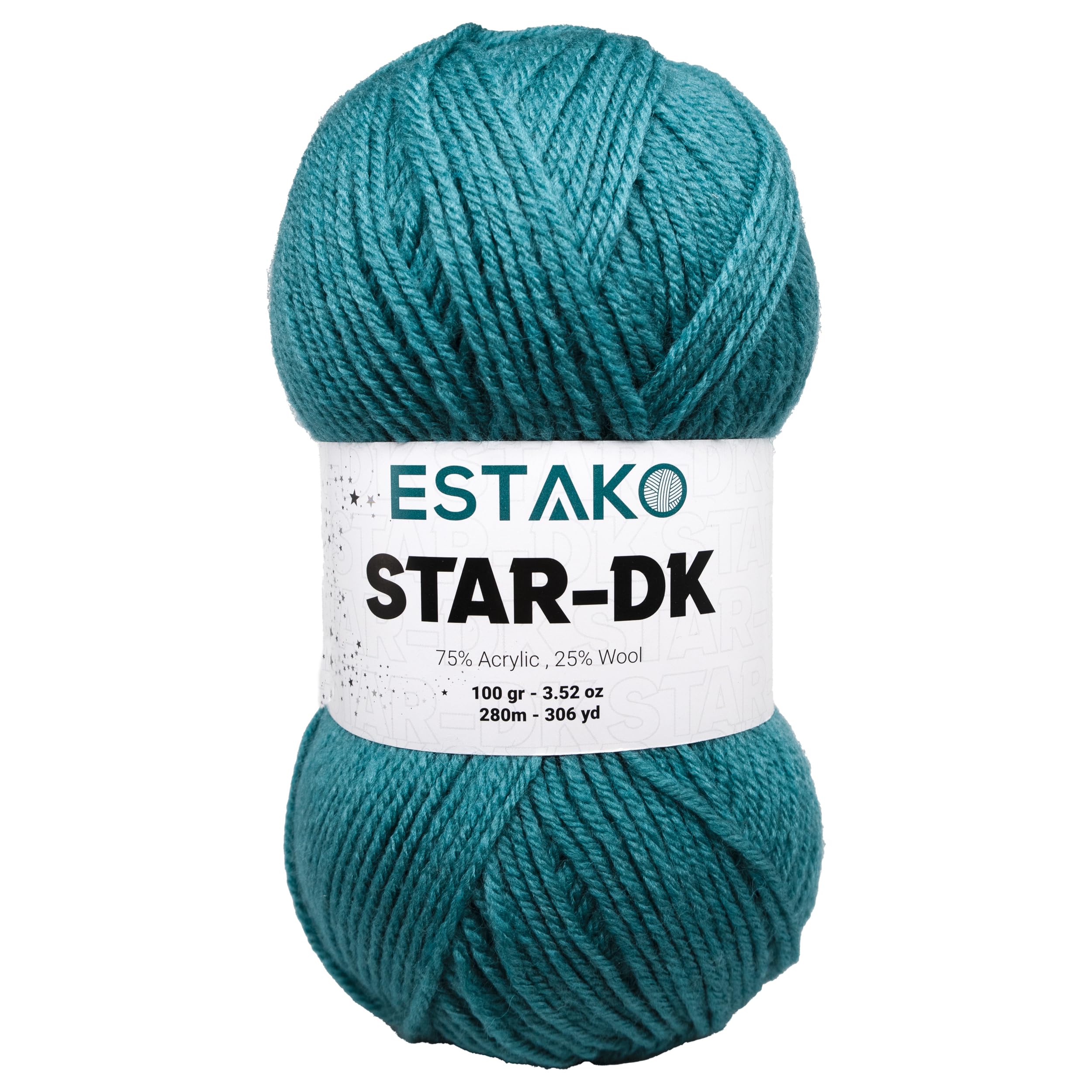 Photo 1 of Estako Star-DK Yarn - (4 Skeins Pack) - 75% Acrylic 25% Wool - Soft Lightweight DK #3 - (4 x 3.52 Oz) / (4 x 306 Yrds) - Crochet & Knitting Yarn (34066 - Aqua Green)