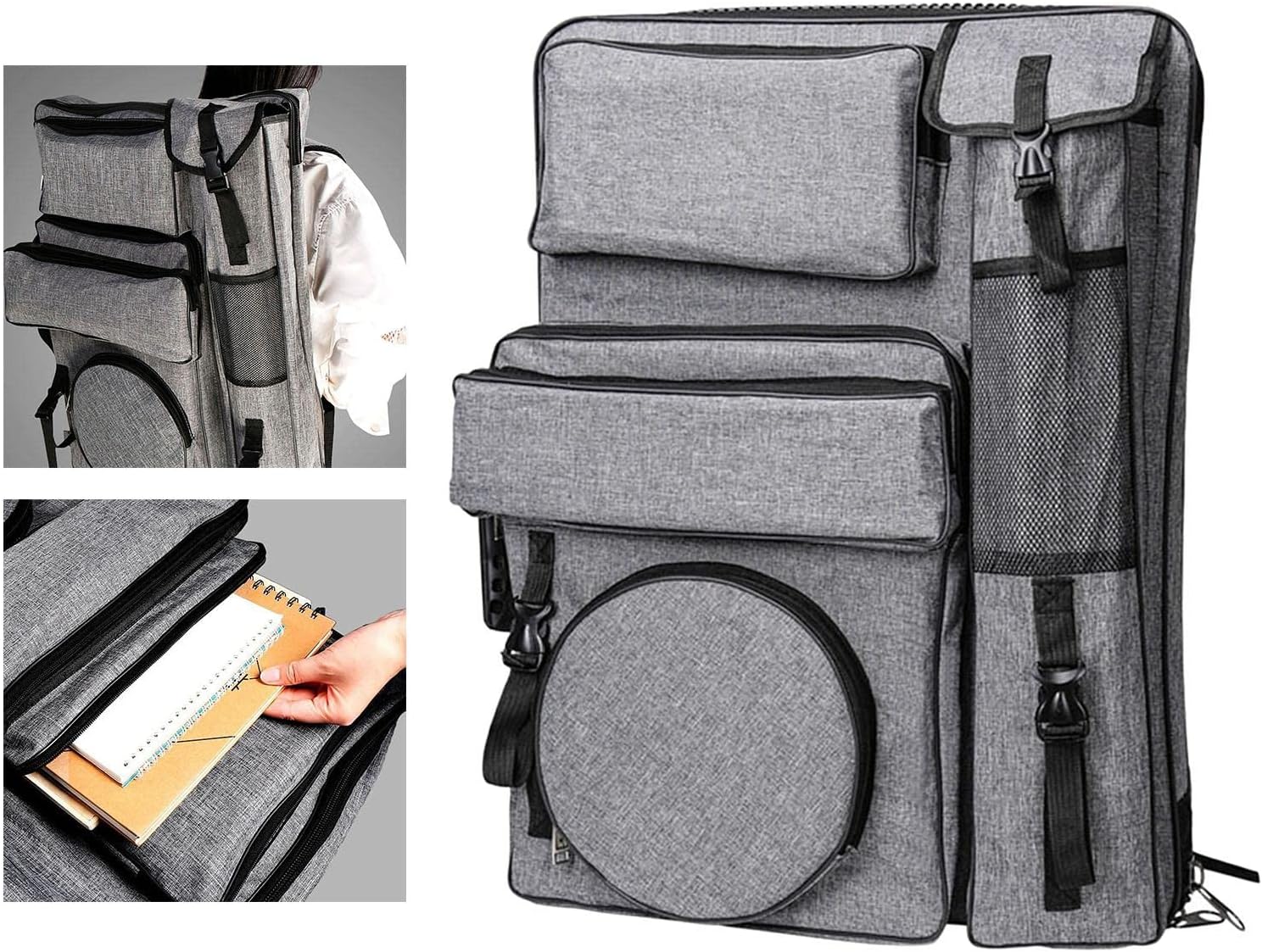 Art Portfolio Case Artist Backpack Canvas Bag Drawing Sketching Painting Tools Supplies Draw Board Carry Pack Shoulder Pack