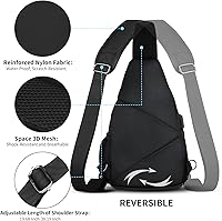Vista 3 de AMJ Bolso bandolera para hombres y mujeres, mochila de hombro casual, mochila de pecho para senderismo y viajes