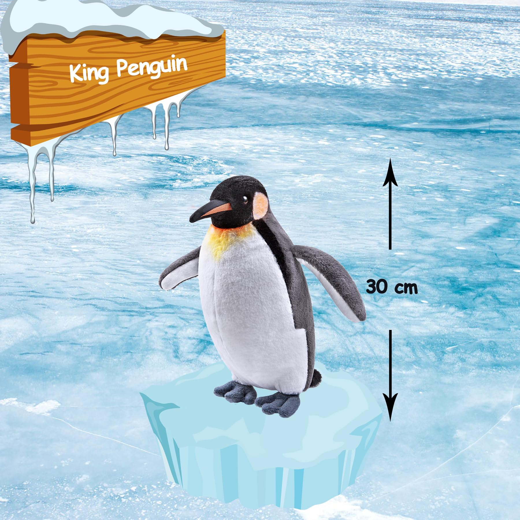 Cuddly Toy King Penguin Super Soft Kissen Bird Plush Stuffed Animal Antarctica Funny Interesting Companions for Cuddling Napping & Home Decor Children's Oceanarium Gifts for Easter Girls Boys - Image 2