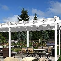 Vista 7 de TANG Cubierta de Sombra Impermeable para Pérgola de 7' x 12' Toldos Retráctiles para el Sol Pérgolas de Patio Exterior Toldo de Repuesto Kit