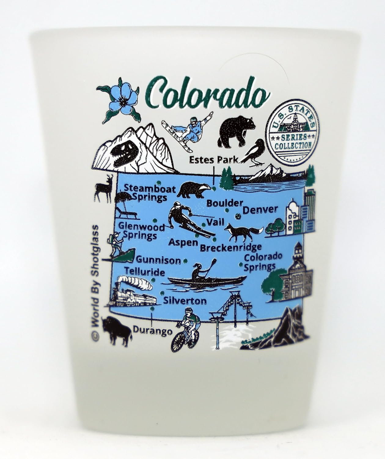 World By Shotglass Colorado United States USA Souvenir Boxed Shot Glass Set (Set of 6)