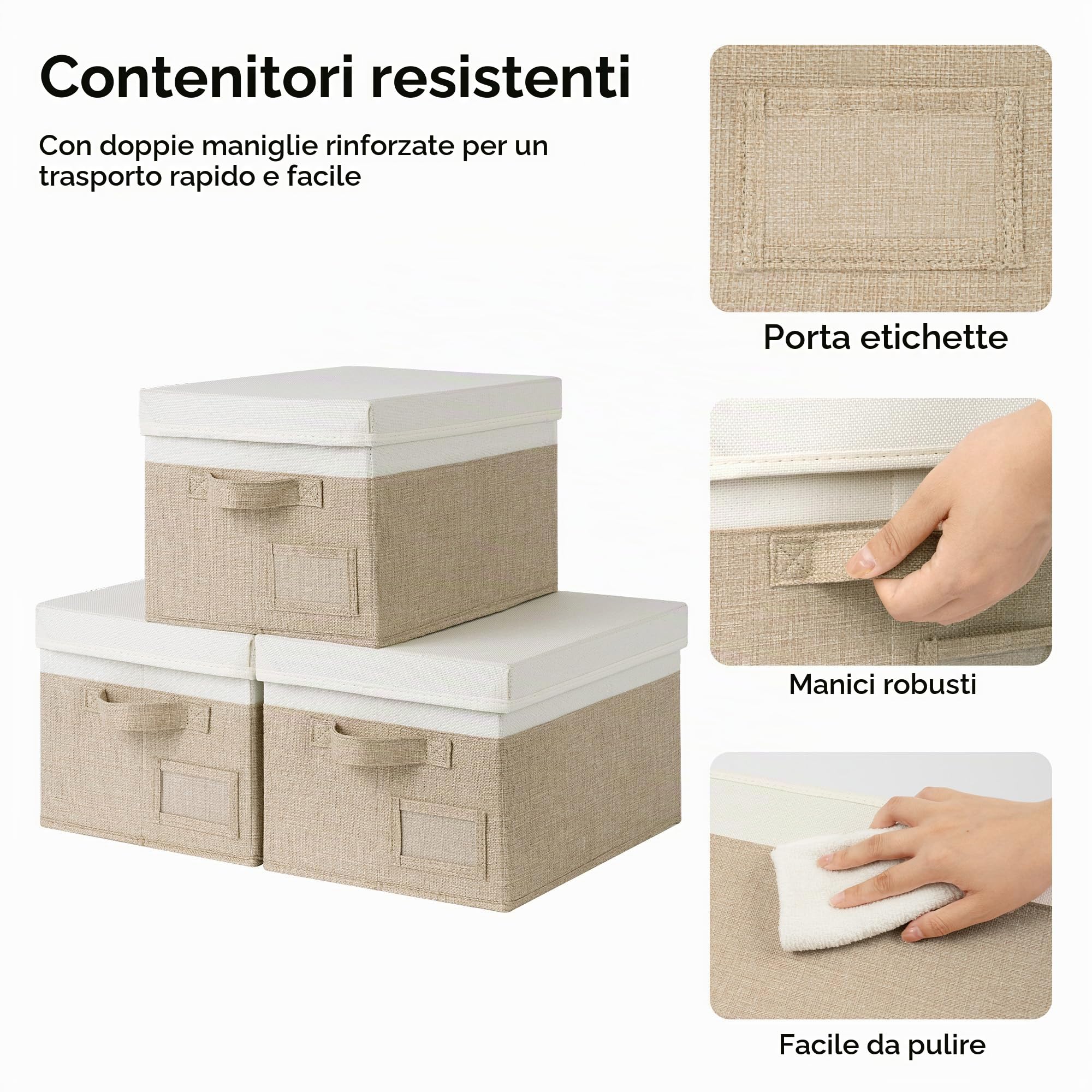 GRANNY SAYS Set di Cubi portaoggetti scaffale e Scatole Tessuto con Coperchio