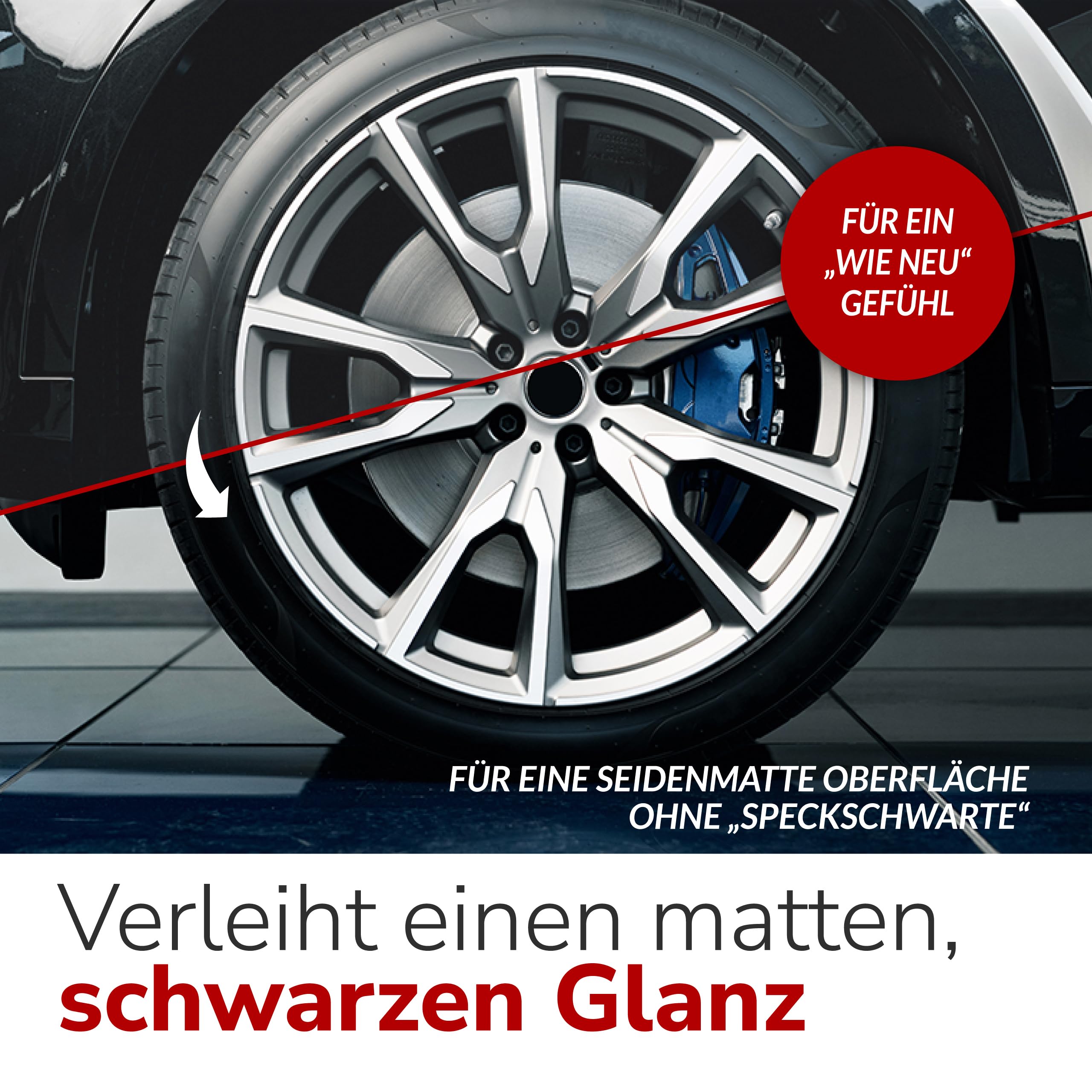ALCLEAR 721RK Reifenglanz 1000 ml, mit Auftragsschwamm, seidenmatt, UV-Schutz, farbauffrischend,für Reifenflanken, Kunststoff, Türgummi, Gummipflege, Autopflege, Fahrzeugaufbereitung, Auto Detailing - 3