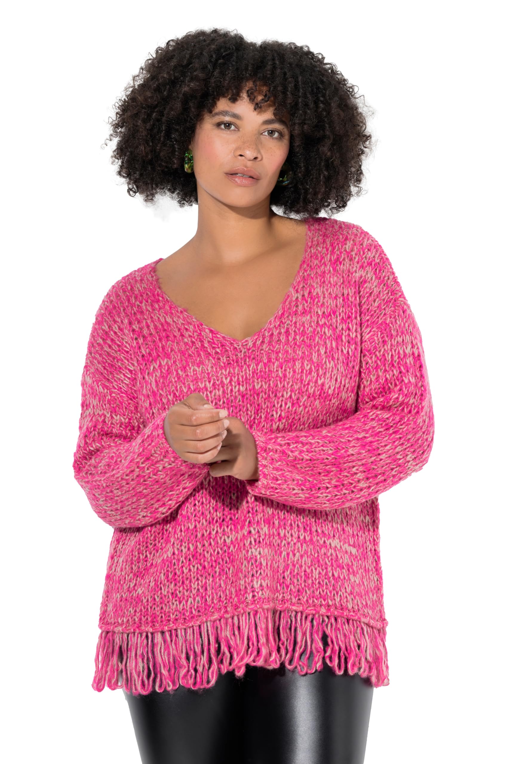 Angel of Style Damen große Größen Übergrößen Plus Size Pullover, Loose Fit, Fransen am Saum 846815