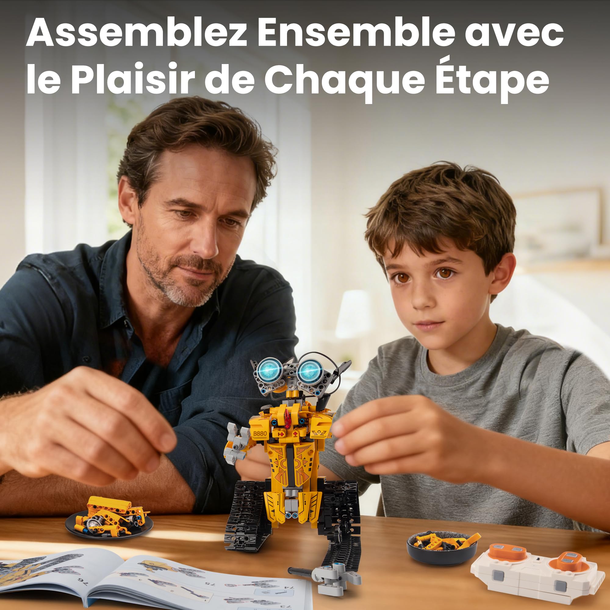 Sillbird Kit de Construction Robot avec Télécommande, Set Robotique Technique à Programmer, Modèle 3 en 1 468PCS pour Garçons 8-12 Ans