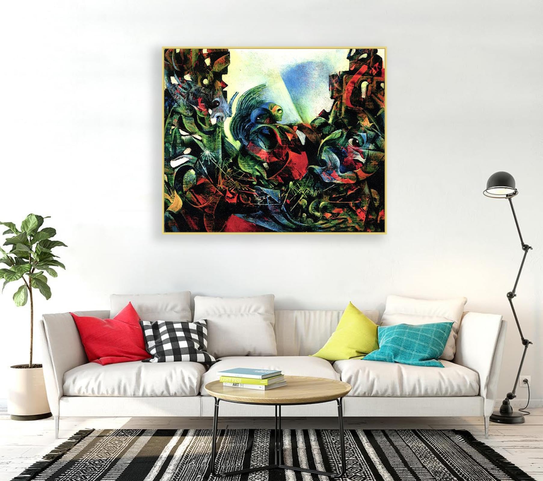 RXNHGJDS Cuadros Surrealismo,Max Ernst,poster surrealismo,Intitulado,Cuadros Pintura Abstracta Famosos,ReproduccióN de Obras de arte CláSicas,Lienzo arte de Pared Para70x85cm(27x33in) Marco dorado