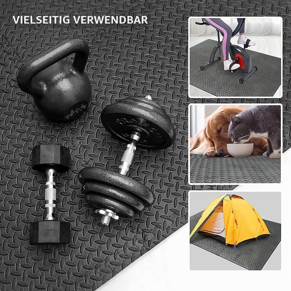 PROIRON Extra Dicke 2cm Bodenschutzmatte Fitness, 60x60cm Schutzmatten Puzzlematte, 6 Puzzle Bodenmatte Unterlegmatte für Fitnessraum&Fitnessgerät, Fitnessmatte Turnmatte Sportmatte Trainingsmatte