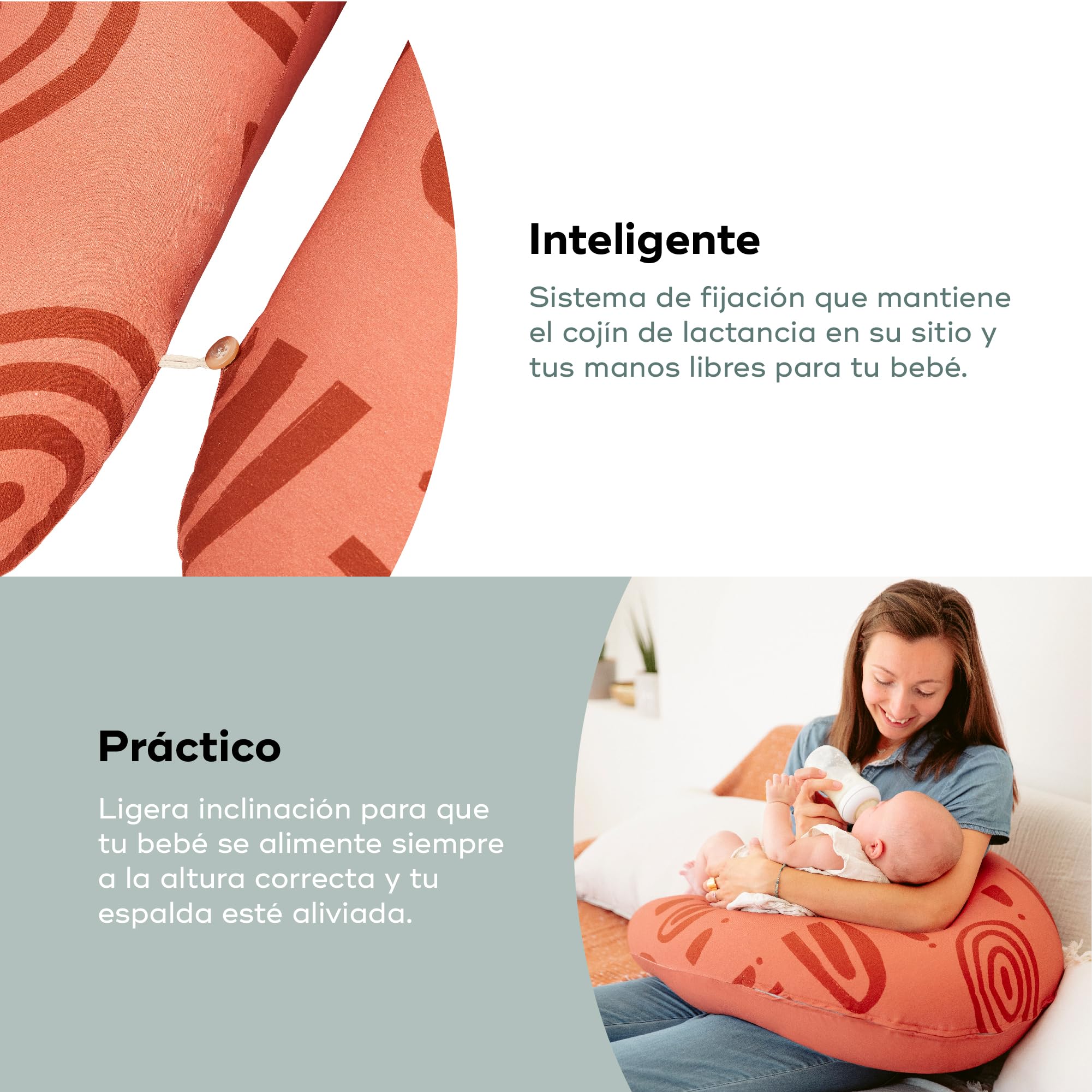 Babymoov B.Love Cojín de Embarazo & Lactancia Earth Terracotta