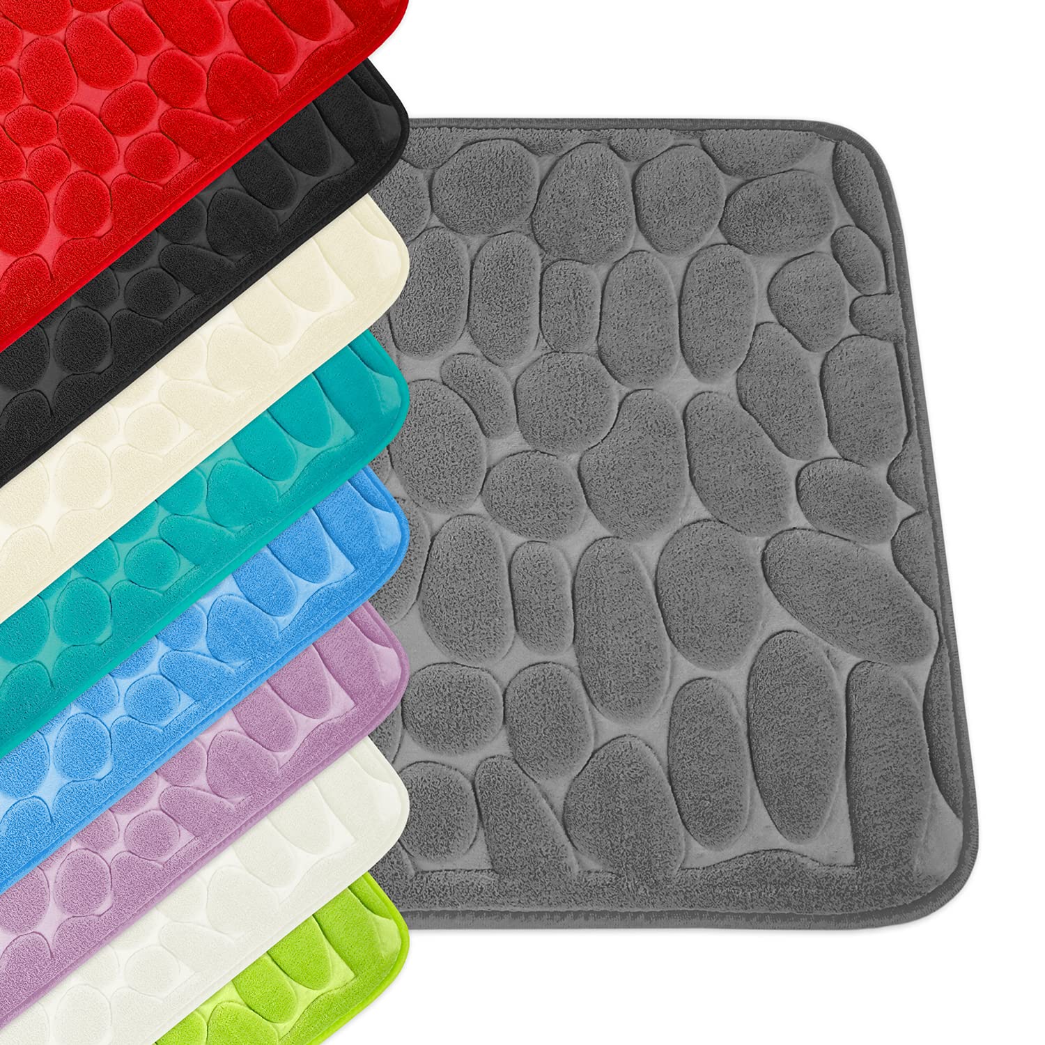 WohnDirect - Tappeto da bagno in memory foam, antiscivolo, lavabile e ad asciugatura rapida, 50 x 80 cm