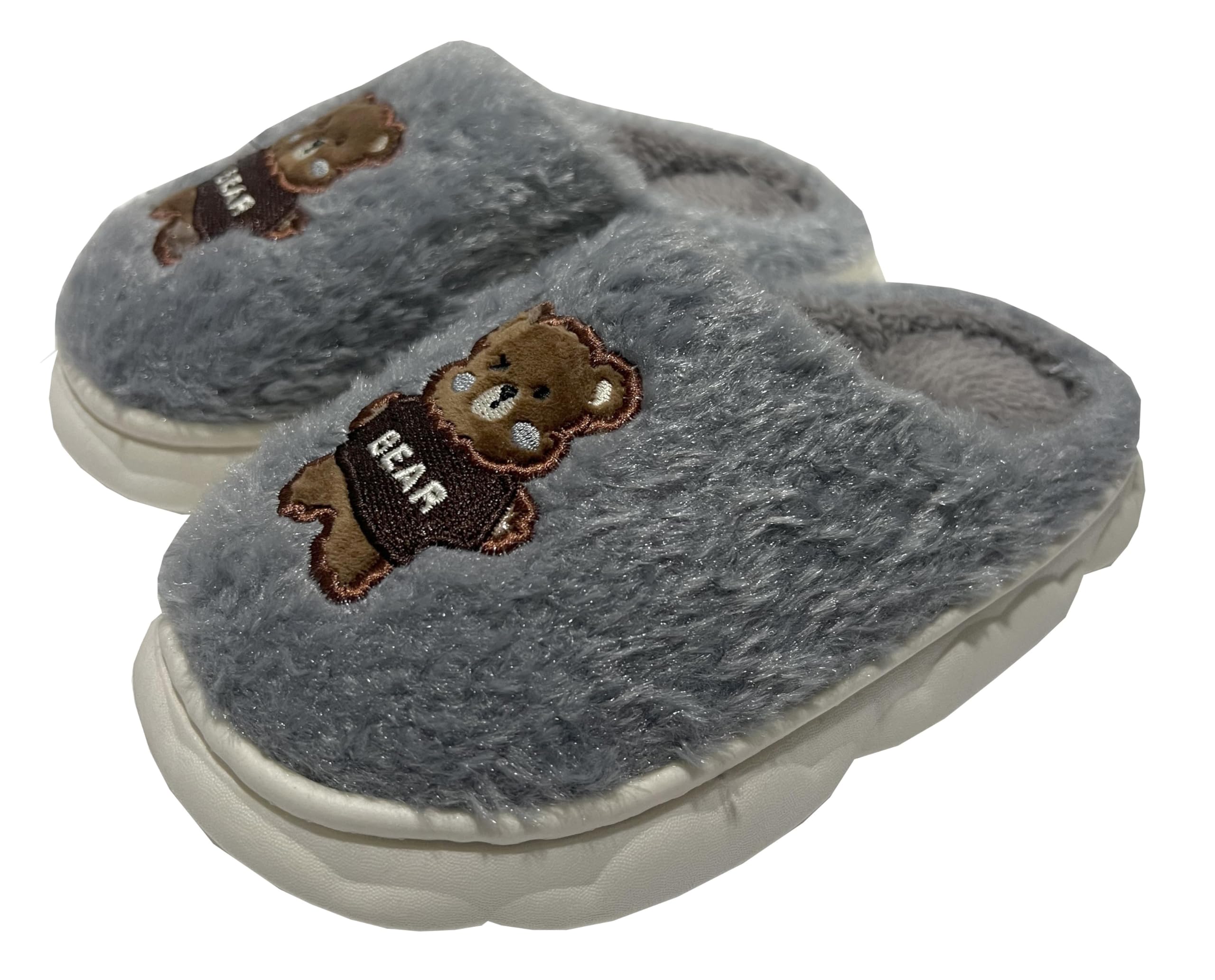 Adorazone Kids Bear Theme Anti-Slip Plush Home Slippers (7-8 Year, Brown) (B0CTZC3482) Amazon Price History, Amazon Price Tracker