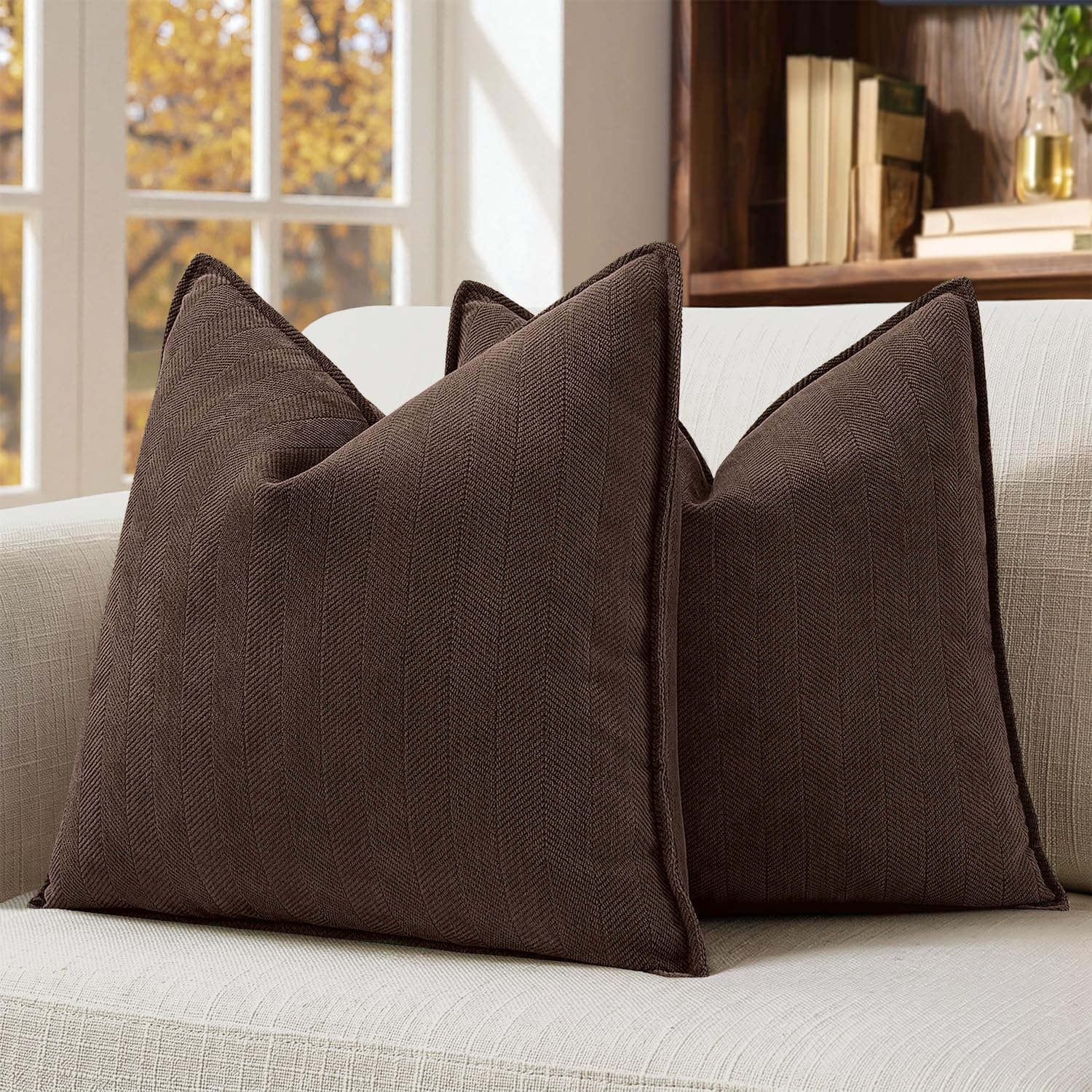 MIULEE 2er Kissenbezug Chenille Kissenbezüge Kissenhülle Sofakissen dekokissen zierkissen Elegantes Design für Couch Sofa Wohnzimmer