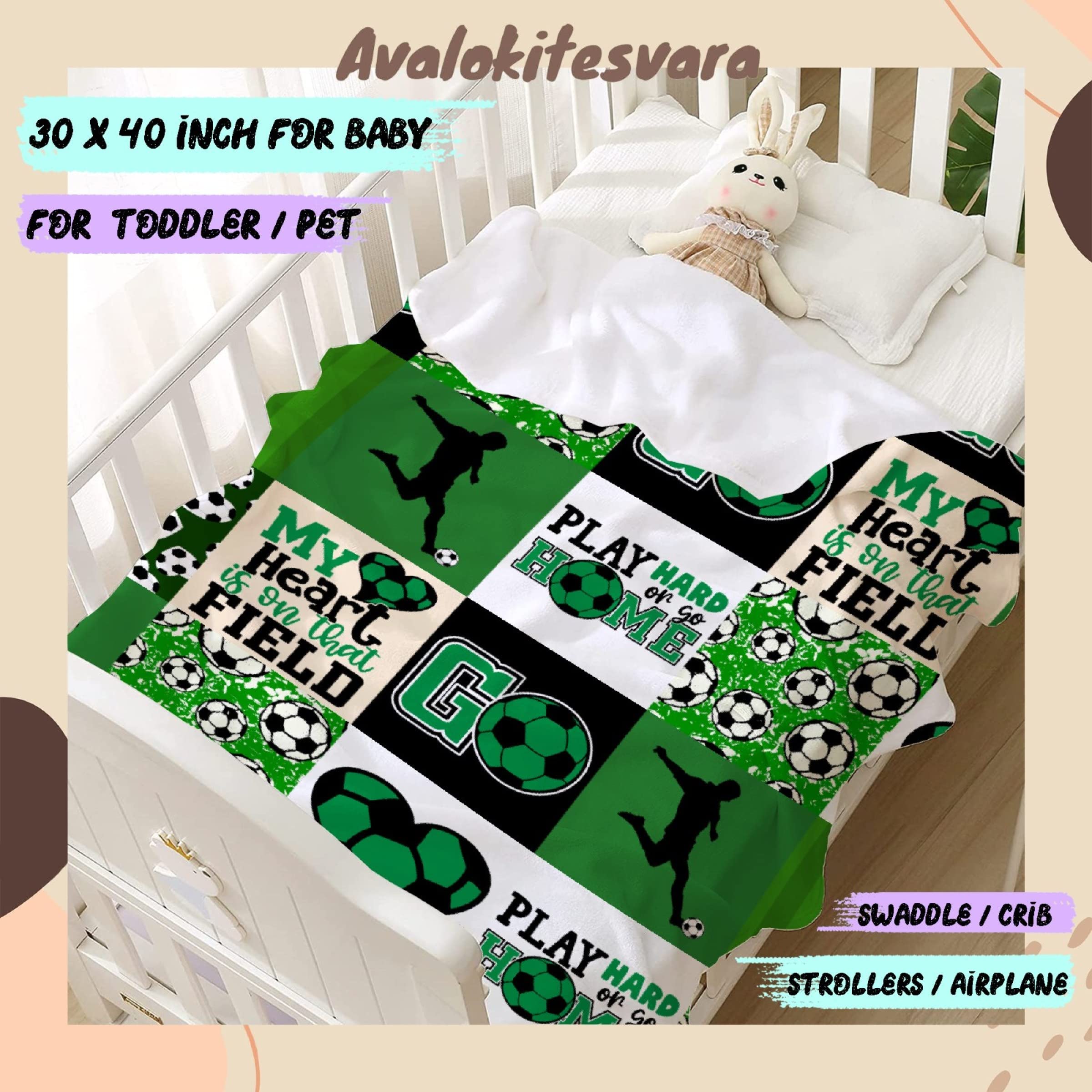 ARTBLANKET Soccer Throw Blanket Fannel Fleece Super Soft Funny Blanket Travel Throw Blanket for Bed Couch Sofa 60x50 in for Teen Car