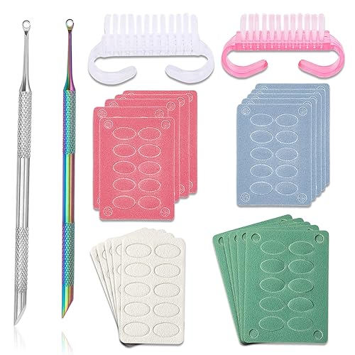 HaimiLiya Pre-treatment Cuticle Pusher, Russian Prep Nail Pushers, Dual Ended Cuticle Remover with 100/180 Grit Sandpaper Sheets, Nail Care for Manicure Pedicure Nail Art - Pcp-a03-ct-us