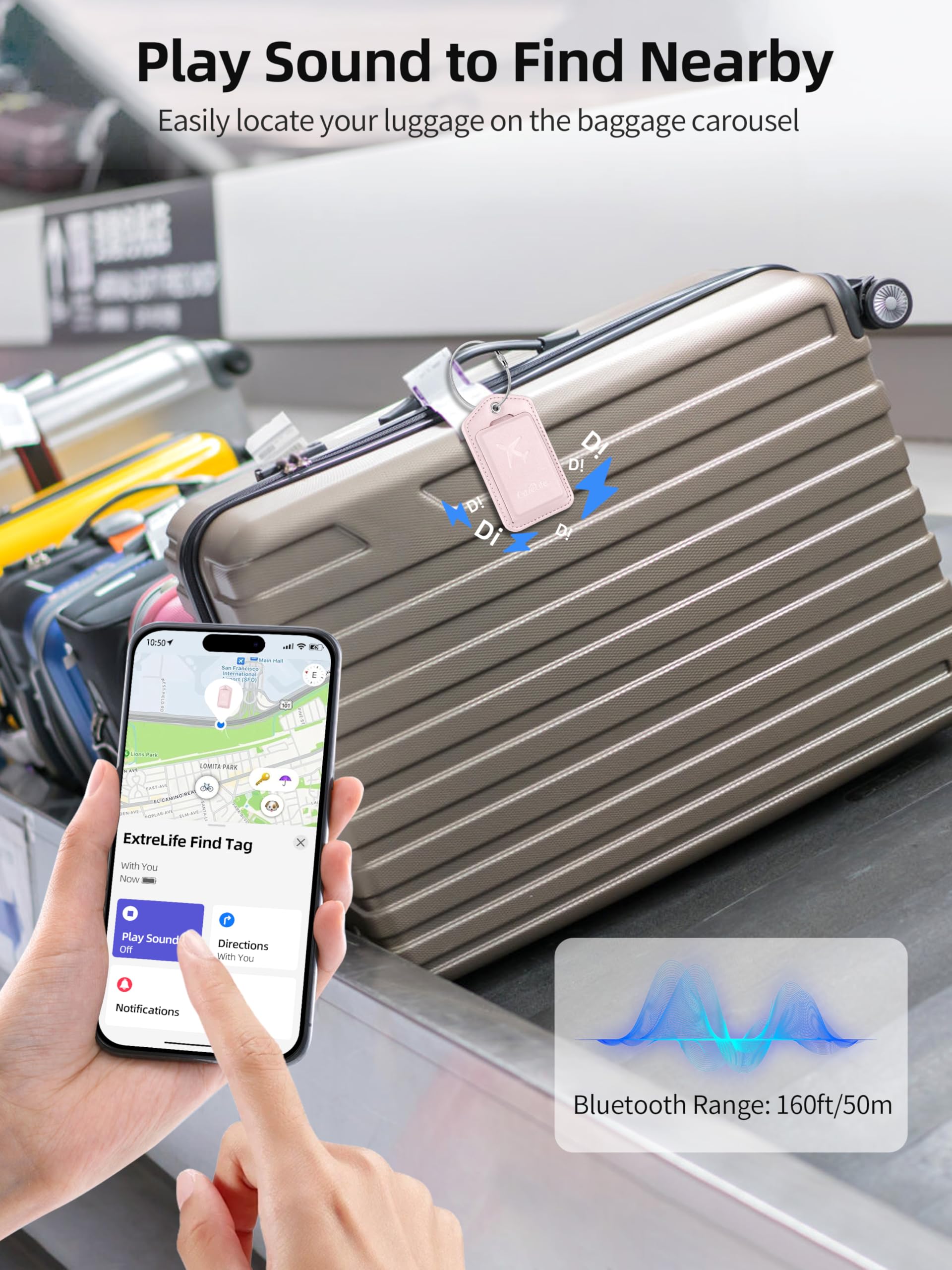 Gepäckanhänger, funktioniert mit Apple Find My, Gepäckanhänger aus Leder für Koffer, Reiseanhänger, Taschenanhänger, Kofferanhänger mit Sichtschutzklappe, Anti-Verlust-Smart-Gepäck-Tracker