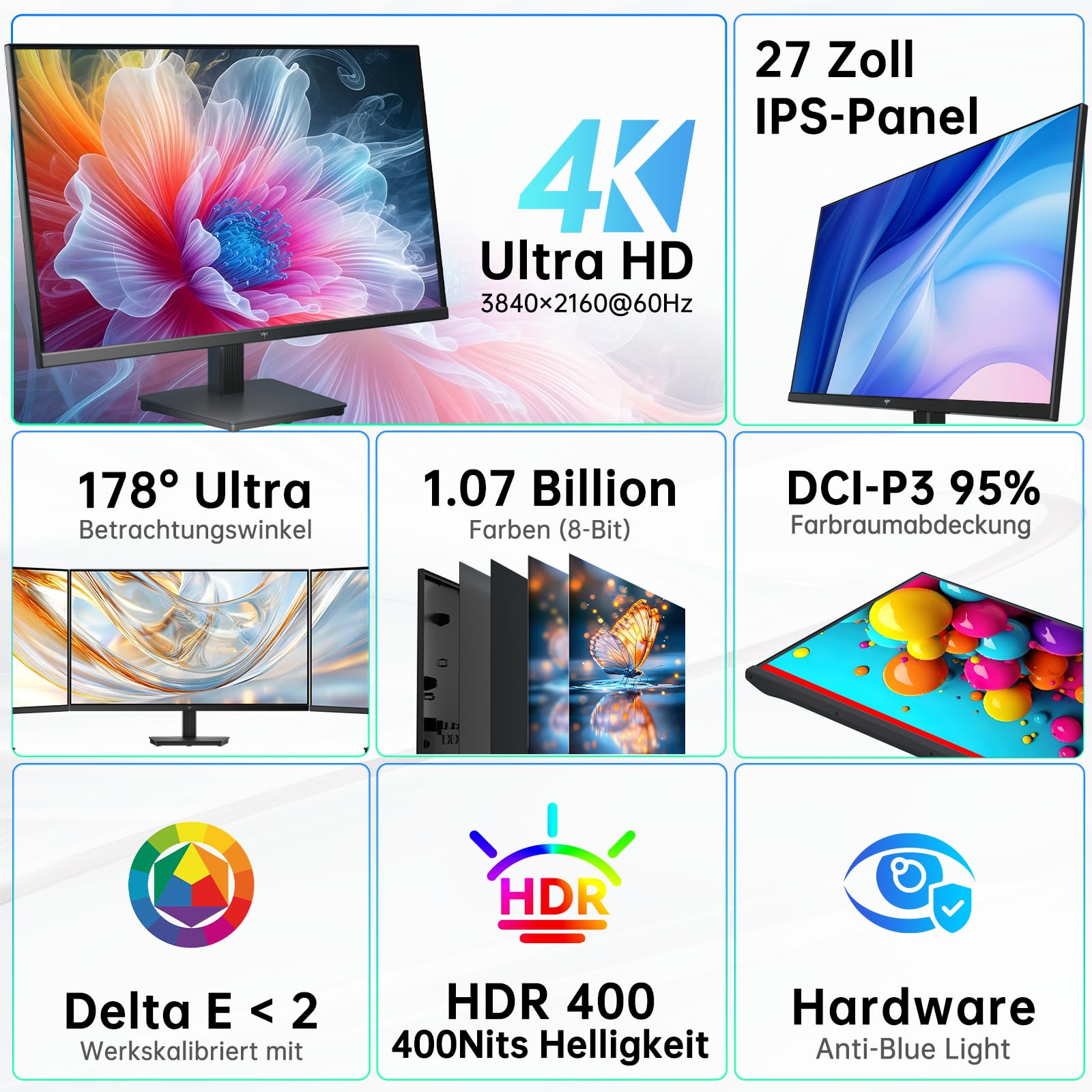Der KTC 27 Zoll 4K Monitor bietet lebendige Farben und scharfe Details für professionelle und kreative Anwendungen.