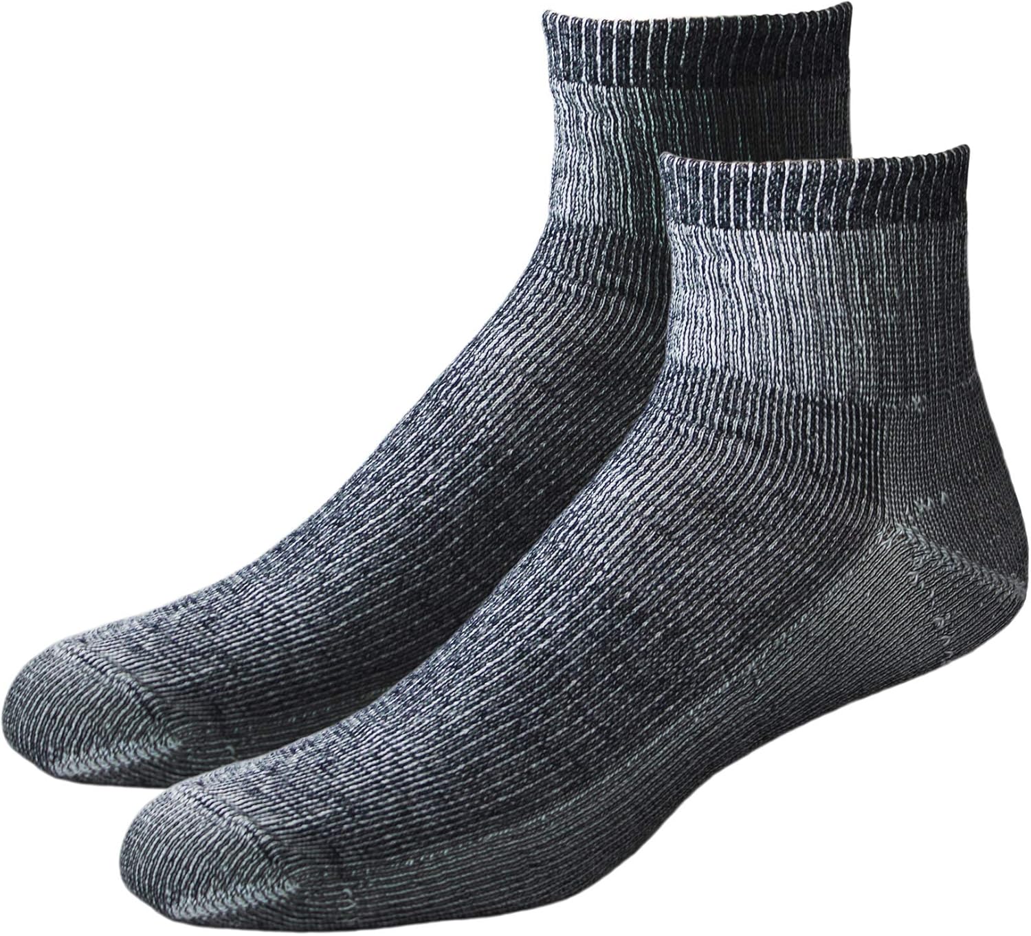 MidWeight Merino Wool Quarter Socks, 2 Pair. Made in USA (X