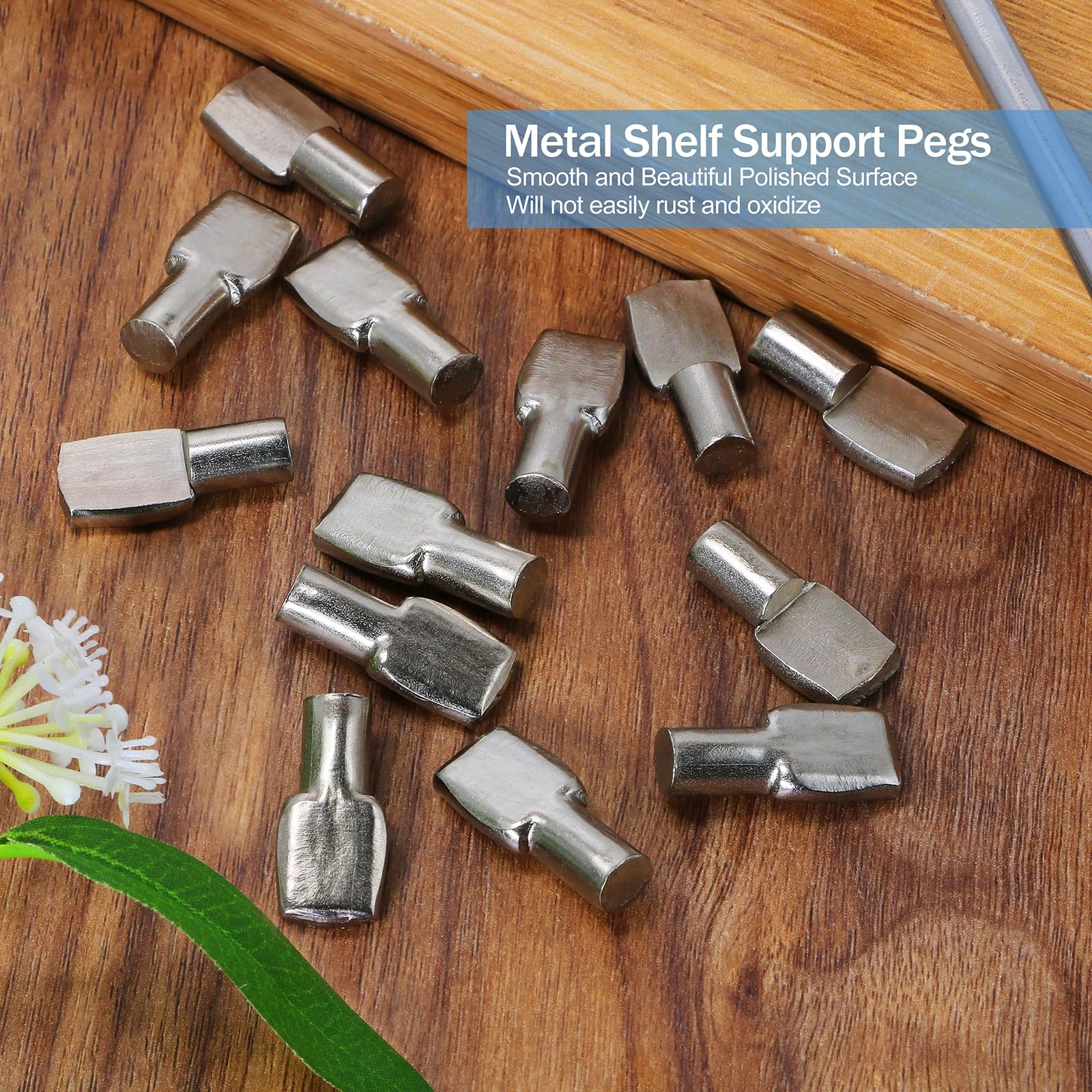 Shelf Pins Pegs Spoon Shaped, Silver Shelf Holders Pegs, Nickel Plated Shelf Support Pegs for Shelves Cabinet Closet - 30 Pieces, 7mm — Amazon image 5