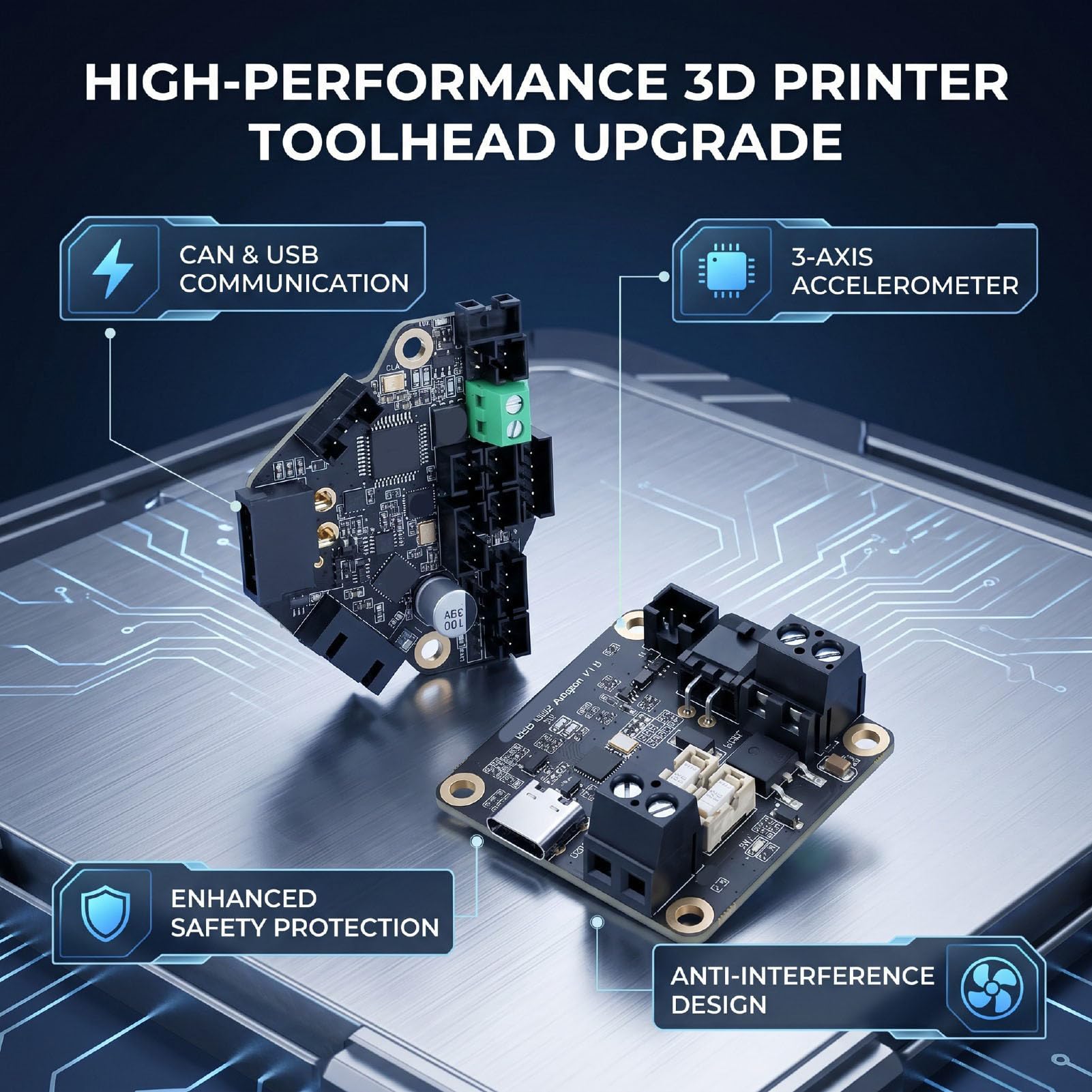 Płytka PCB dla Głowicy Narzędziowej z Wyjściem na Extruder do