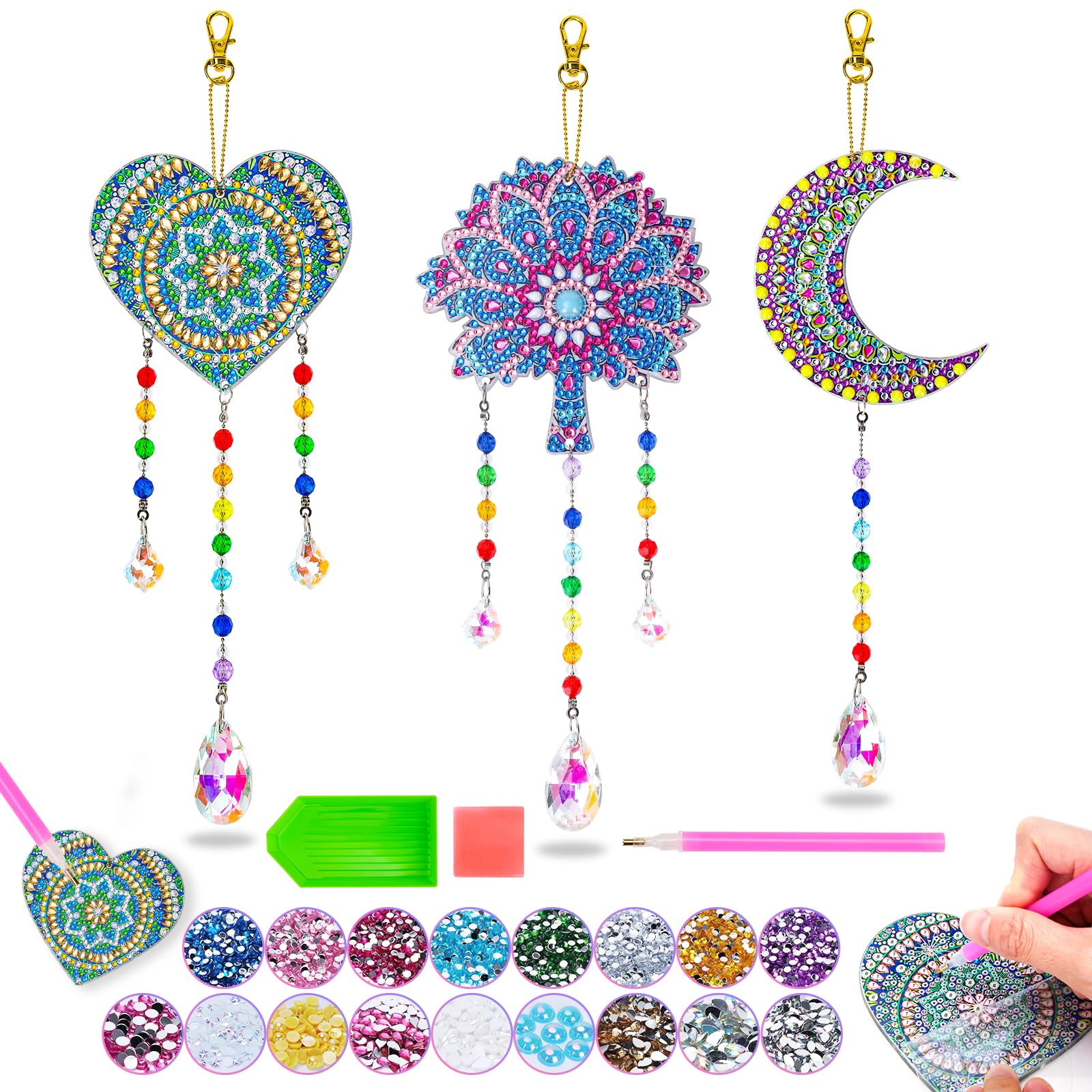 Diamond Art Kits for Kids Ages 6-12: Birthday Gifts for 7 8 9 10 Year Old Girls Teens Creative Arts & Crafts for Girls Boys DIY Wind Chime &