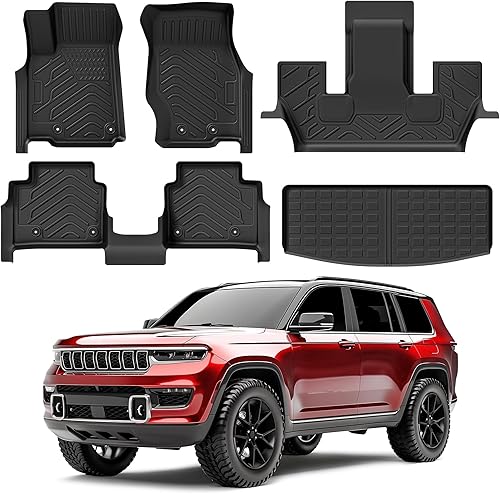 AUTOSAVER88 Juego de tapetes y revestimientos para maletero de carga para Jeep Grand Cherokee L 2021-2024, ajuste personalizado, protección para