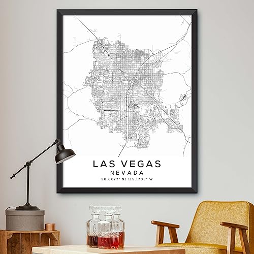 Mapa de Las Vegas, Nevada, Light 2 (16x20)