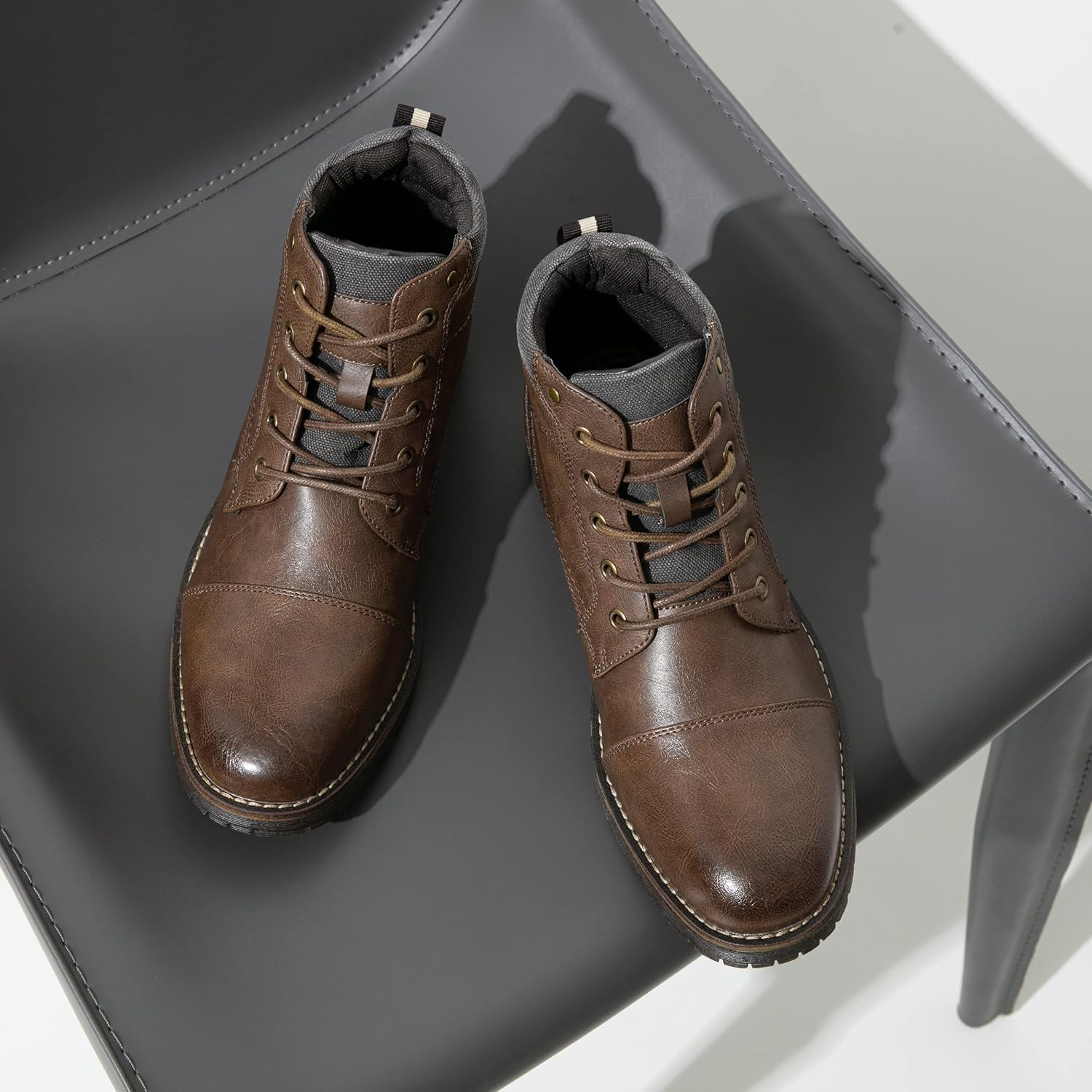 Vostey Men's Boots Boots for Men Casual Boots Motorcycle Combat Ankle Dress Boots Mens - Image 8