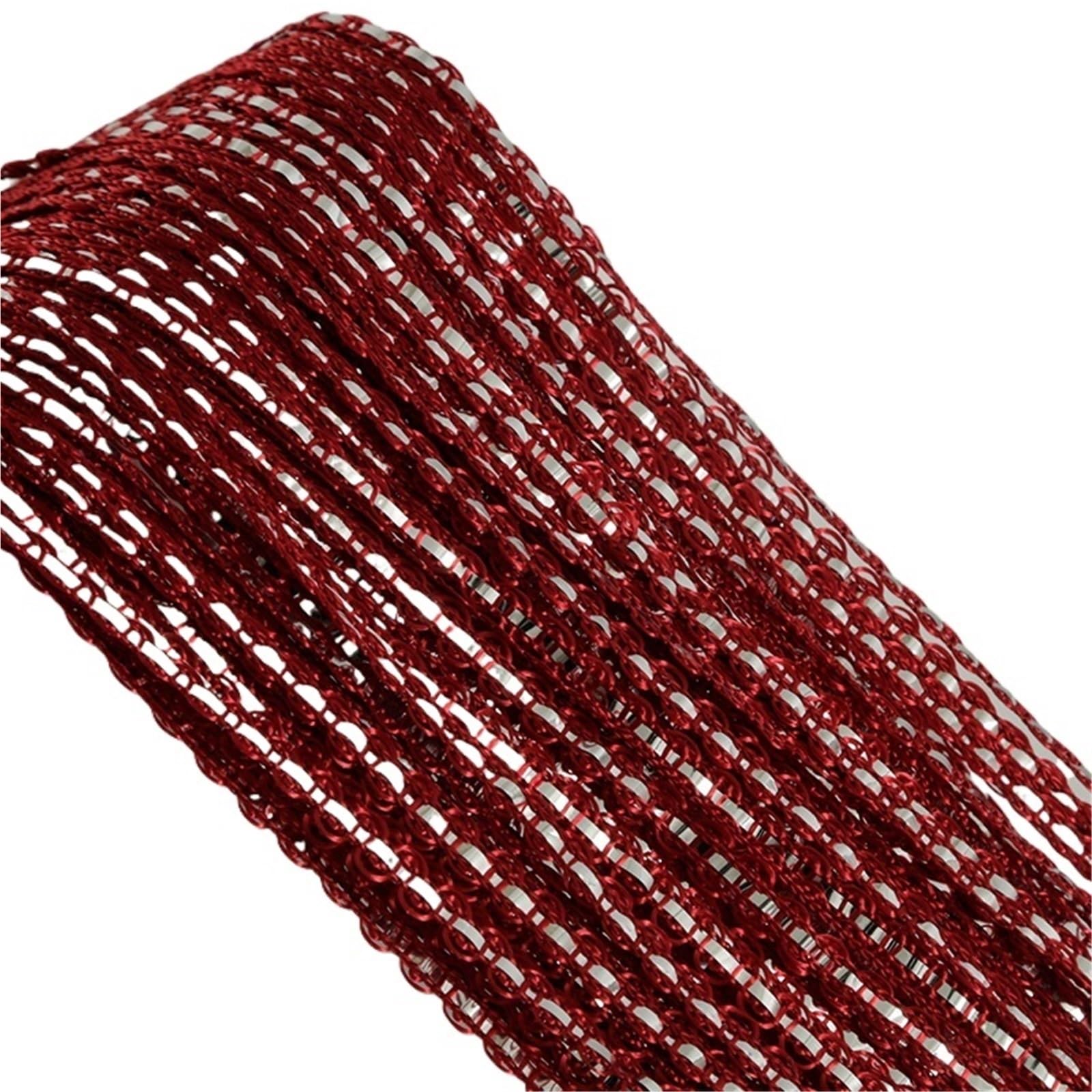 DFGBAPKBL beaded door curtain 1 Piece Silver Thread Glitter Rope Curtain Bead Decoration Room, Partition Beads Tassel Polyester Fabric For Living(Wine)
