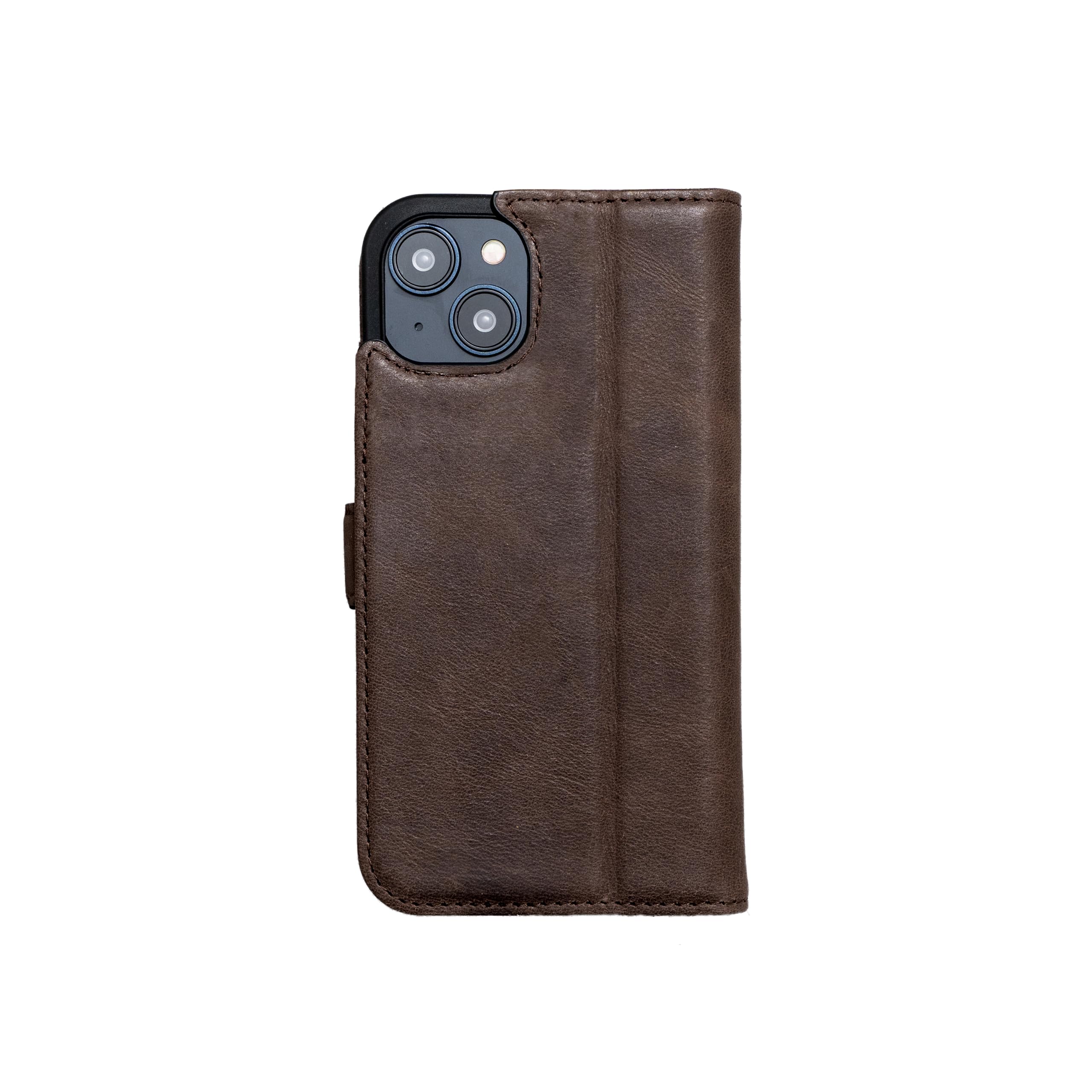 Custodia In Vera Pelle Porter Riley Per IPhone 13, Sottile, Marrone Cioccolato, Con Logo Club, Progettata In UK