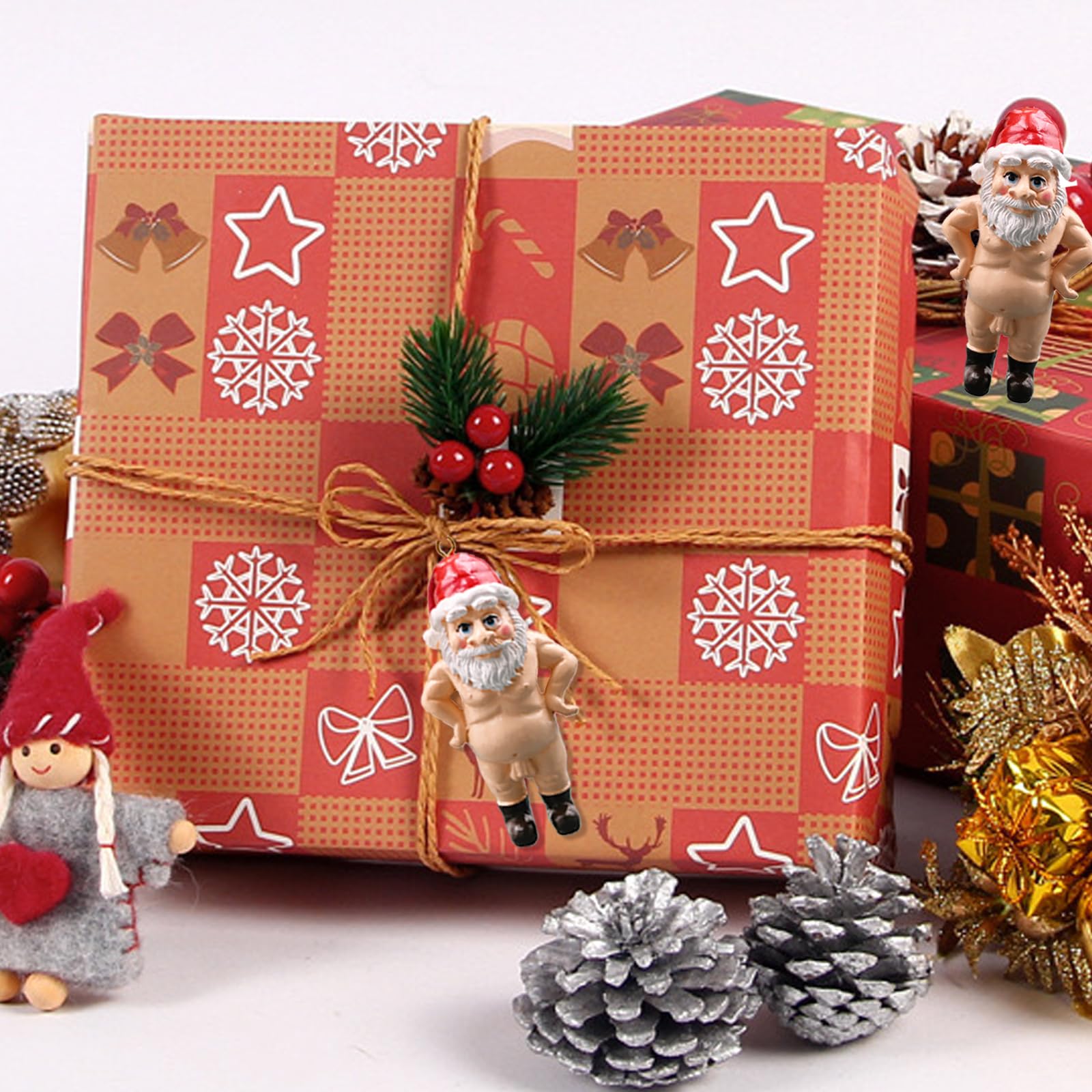 Christmas Naughty Santa Christmas Ornament Decorations 5CM