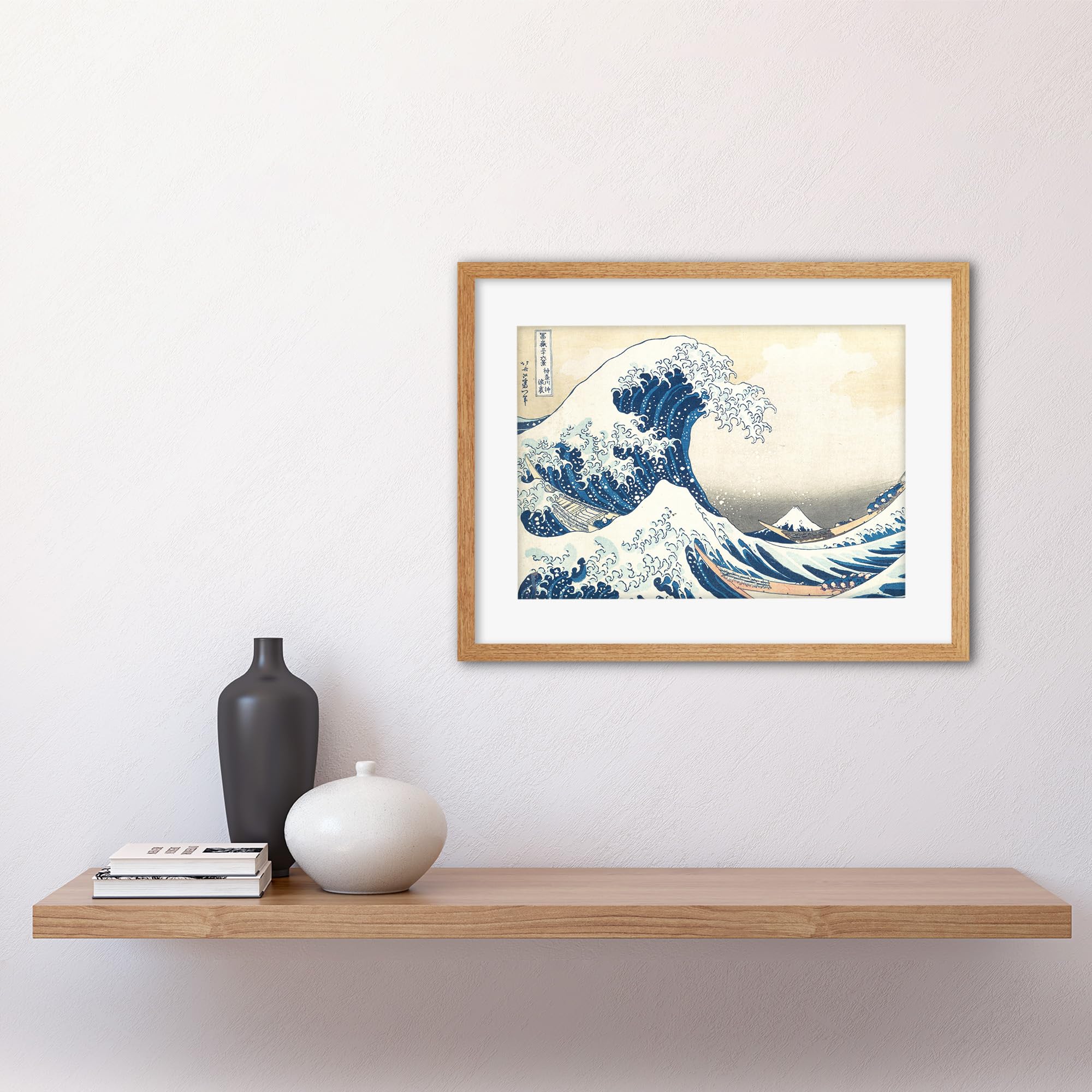 Amazon.co.jp: Hokusai Great Wave Off Kanagawa Framed Wall Art