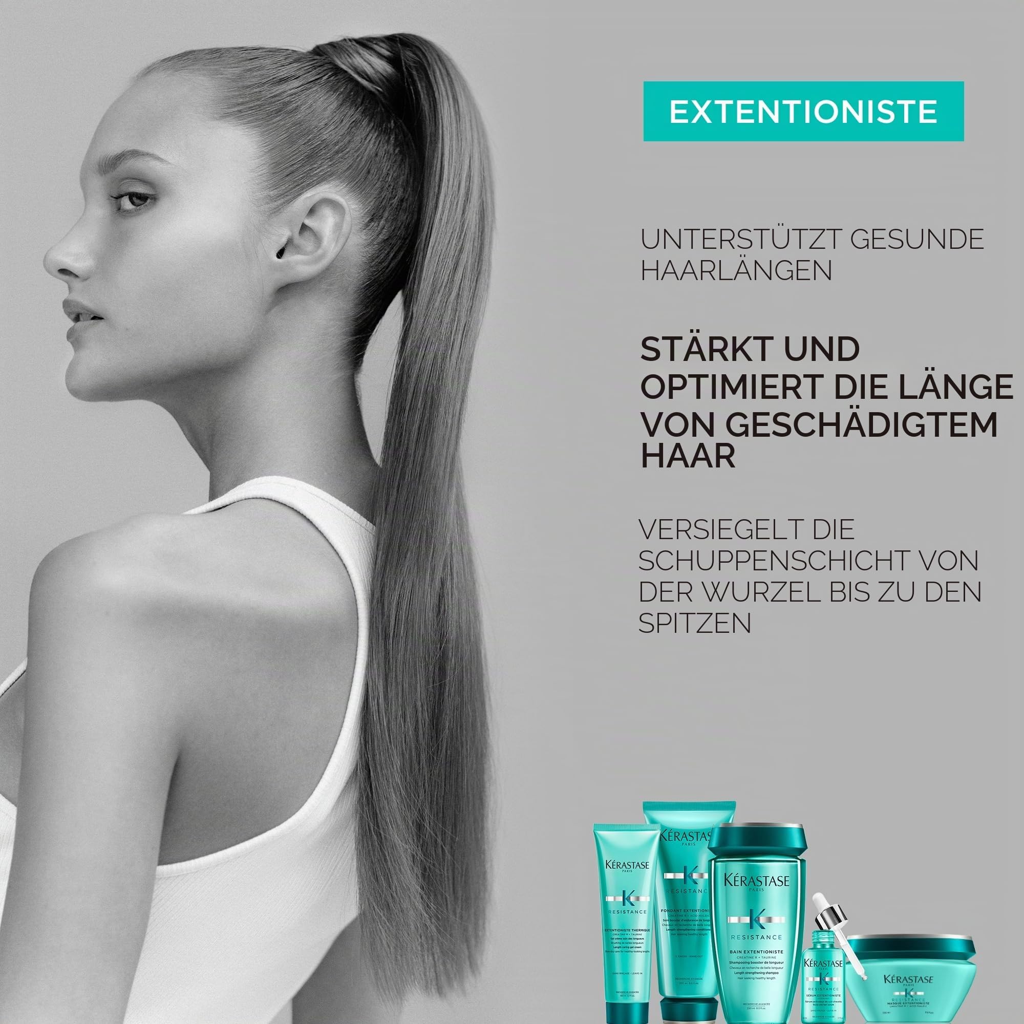 Kérastase Shampoo für langes und geschädigtes Haar, Kräftigendes und stärkendes Haarbad, Gegen Spliss, Bain Extentioniste, Résistance