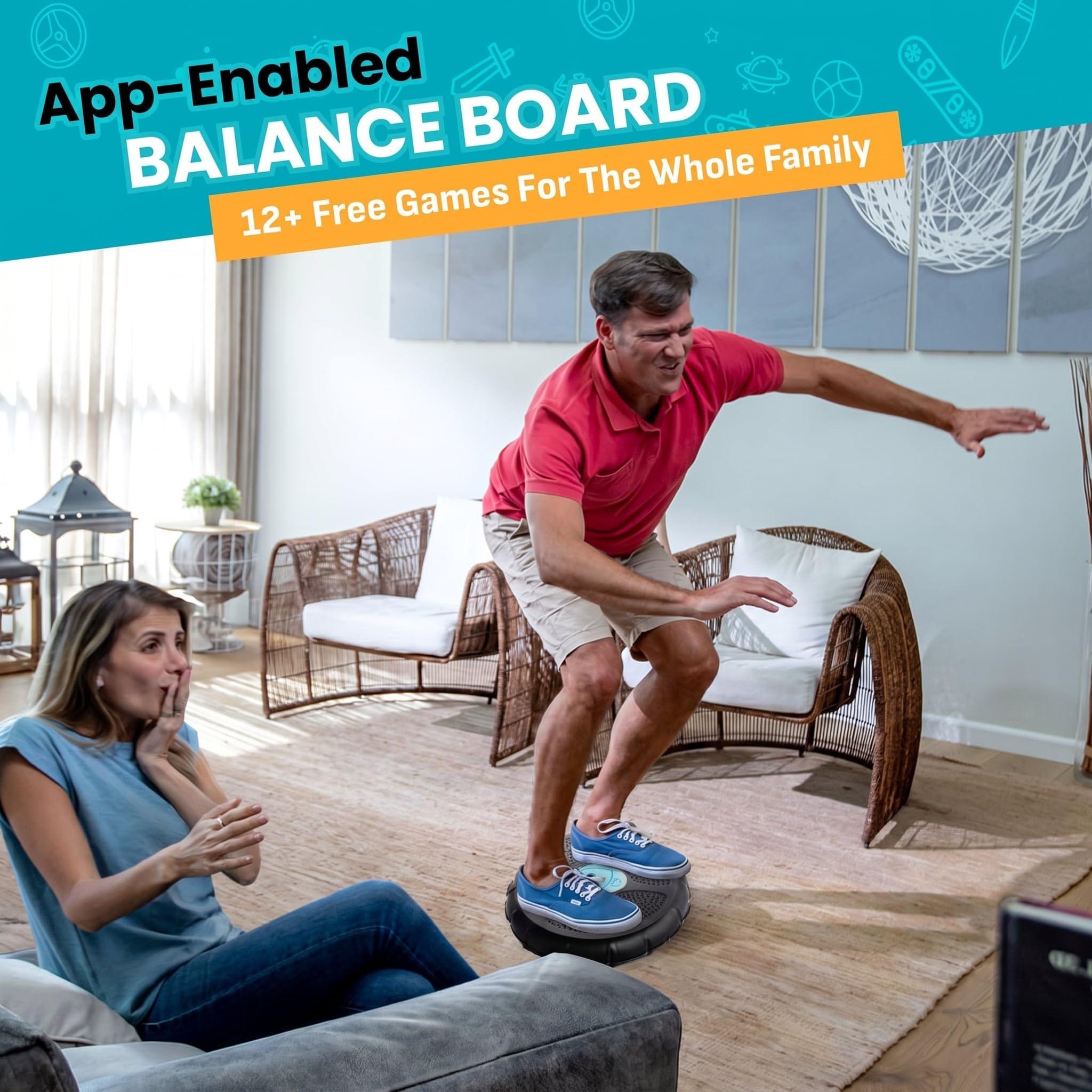 GoBalance Play 12 juegos conectados Divertido, coordinación y equilibrio Sensor de movimiento Bluetooth integrado