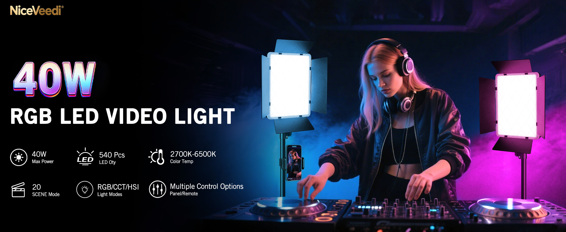 Amazon.com: NiceVeedi 40W RGB Photography Lighting with 20 Effects Amazon.com: NiceVeedi 40W RGB Photography Lighting with 20 Effects