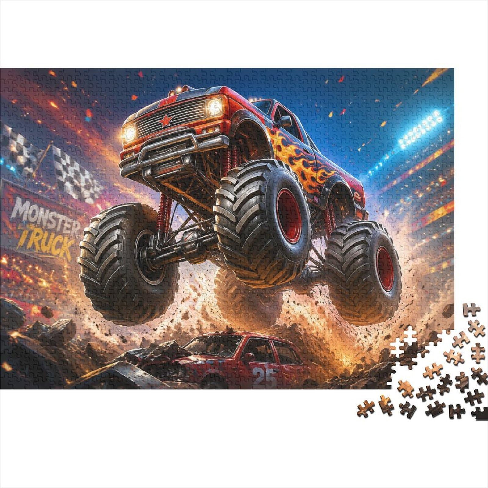 1000pcs Mini Puzzle for Family Monster Truck Arena โ image 1