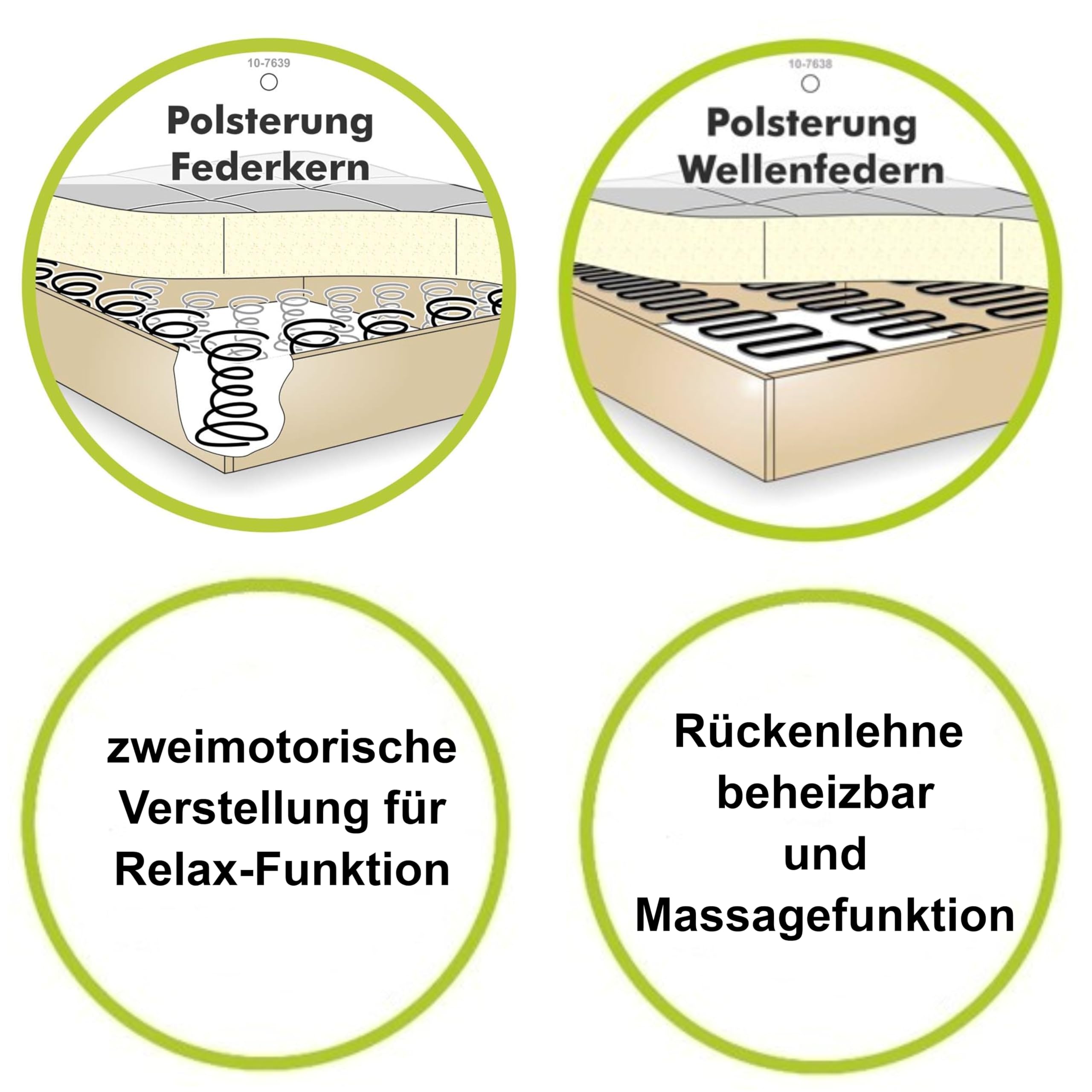 luma-Home 15600/ TV-Relaxsessel, Heizung im Rücken, Massagefunktion, Grau | B74/H108/T89 cm, zweimotorische Verstellung, elektrische Relaxfunktion, Federkern und Wellenunterfederung, Chenille-Bezug