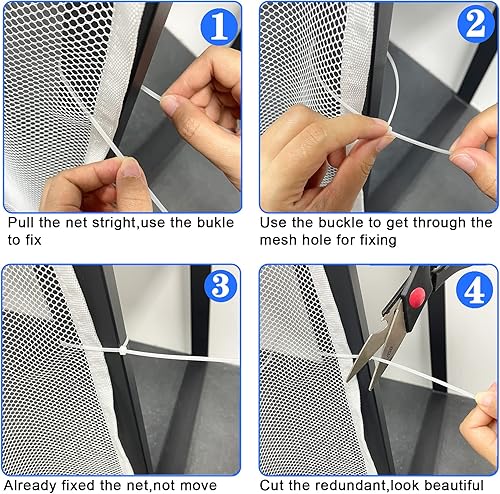 Miniatura 6 de JIFTOK Puerta de bebé para escaleras protector de barandilla para niños mascotas juguetes 39 pies de largo x 26 pies de alto red de seguridad de