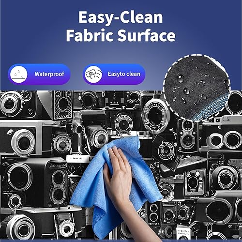 Miniatura 5 de Wknoon. Alfombrilla de mouse extragrande para juegos y oficina (31.5 x 11.8 pulgadas), diseño de montaje de colección de cámaras retro, alfombrilla