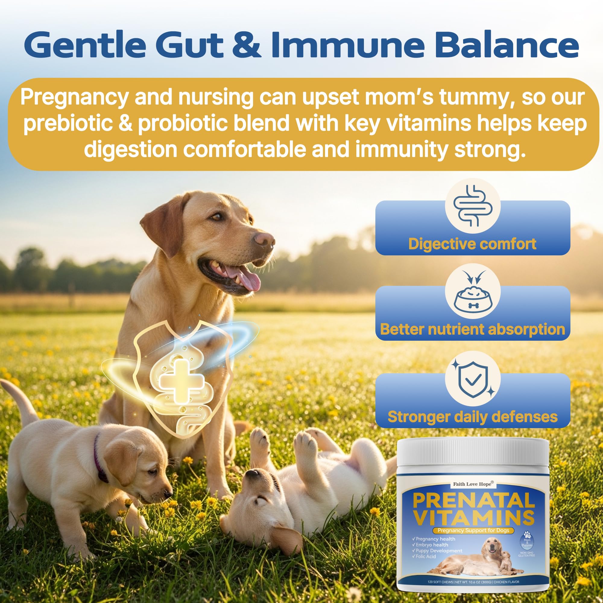 Dog Prenatal Vitamins - Supports Pregnancy Wellness, Puppy Growth & Lactation and Recovery | Riched Essential Nutrients - DHA, Folic Acid,Iron, Calcium | Advanced Multivitamin for Pregnant and Nursing — Amazon image 7