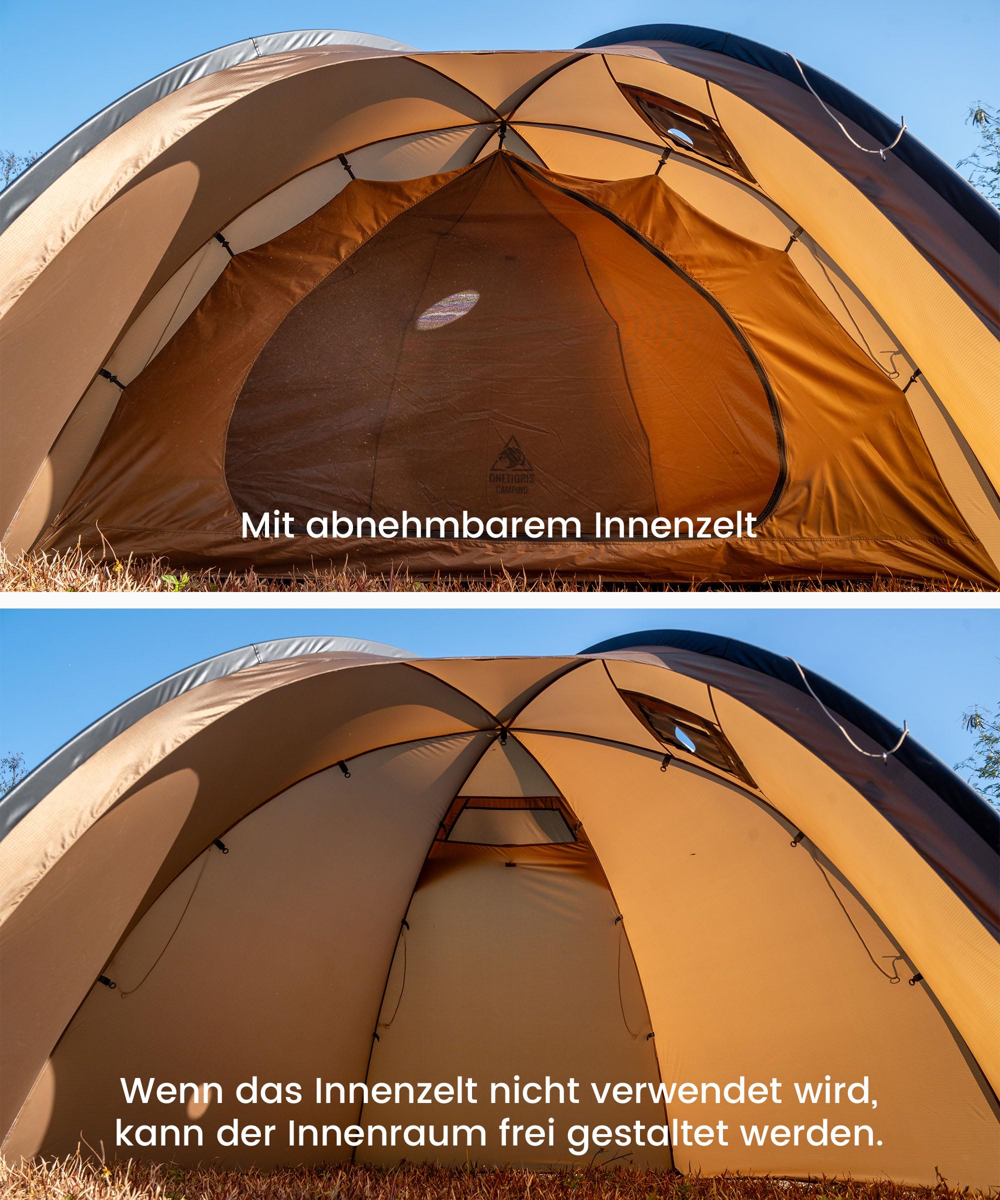 OneTigris Coco Nest Zelt 1 Person Kuppelzelt warm mit Schornsteinloch