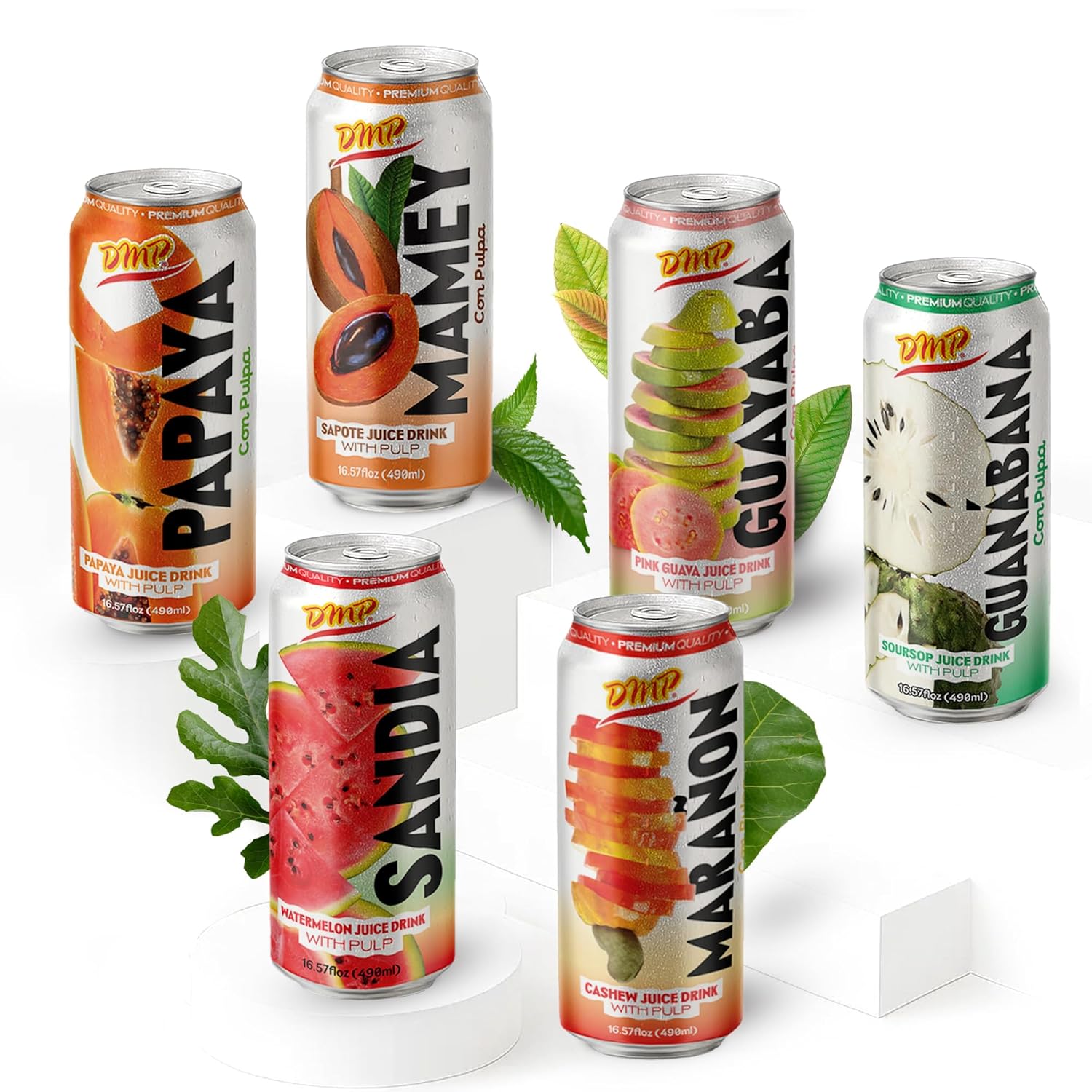 De Mi Pais Tropical Classics Juice Pack With Mango, Pineapple, Lemonade, Coconut water, Strawberry, Passion Fruit – Refreshing Canned Fruit Beverages, Best Served Cold | 16.5 Fl Oz, 6-Pack
